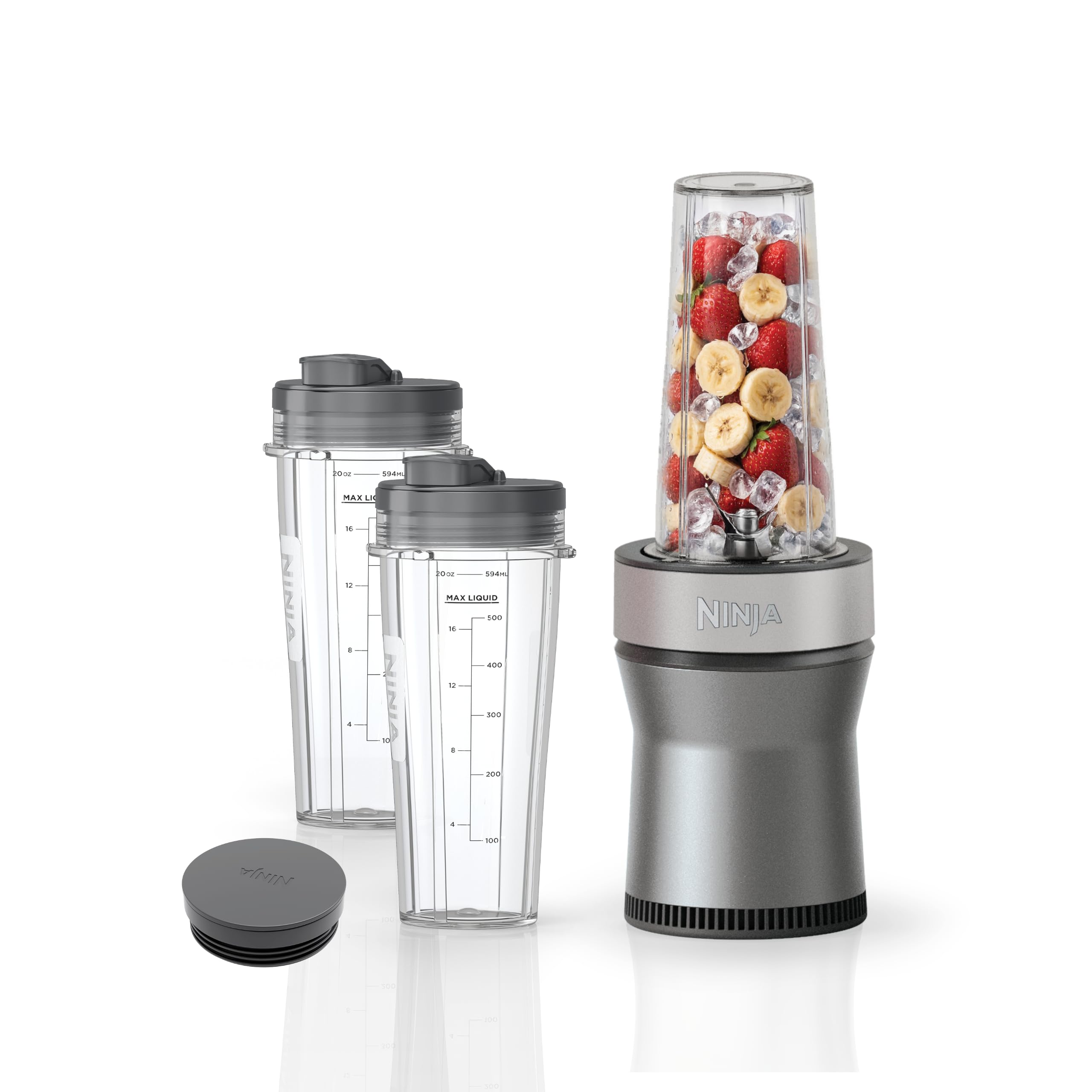 Nutri™ Blender, 900PW, (3) 20oz To-Go Cups, Silver, BQ301SL1BRN