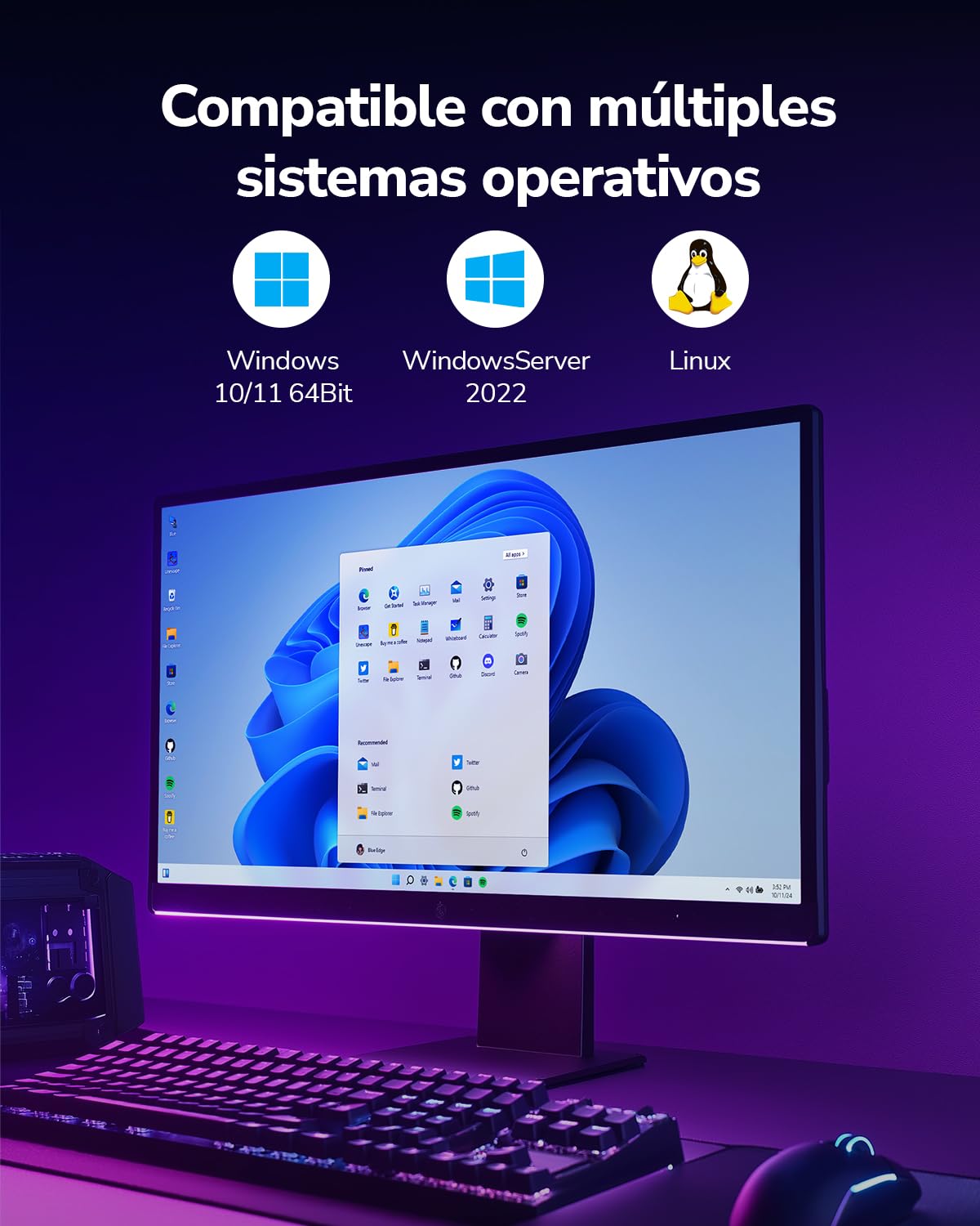 Cudy Tarjeta de red PCIe de 10 GB, adaptador PCIe Base-T de 10 G, control de flujo, adaptador PCIe a 10 Gigabit Ethernet, compatible con Windows 11/10, WindowsServer 2022 y Linux, incluyendo cable de
