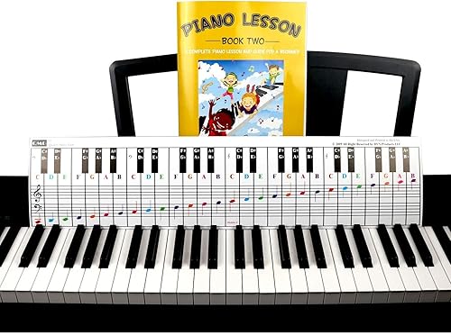 Vista 20 de QMG Piano Lessons Book2 and Color Coded Note Stickers: Piano Music Lesson and Guide Book for Kids and Beginners; Designed and Printed in USA