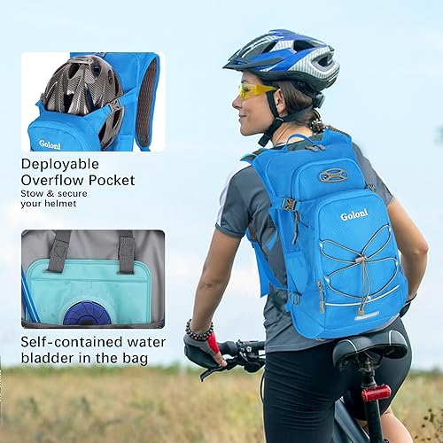 Miniatura 6 de Mochila de hidratación, mochila de senderismo ligera con vejiga de agua de 2 L, mochila de agua para ciclismo, correr, festival