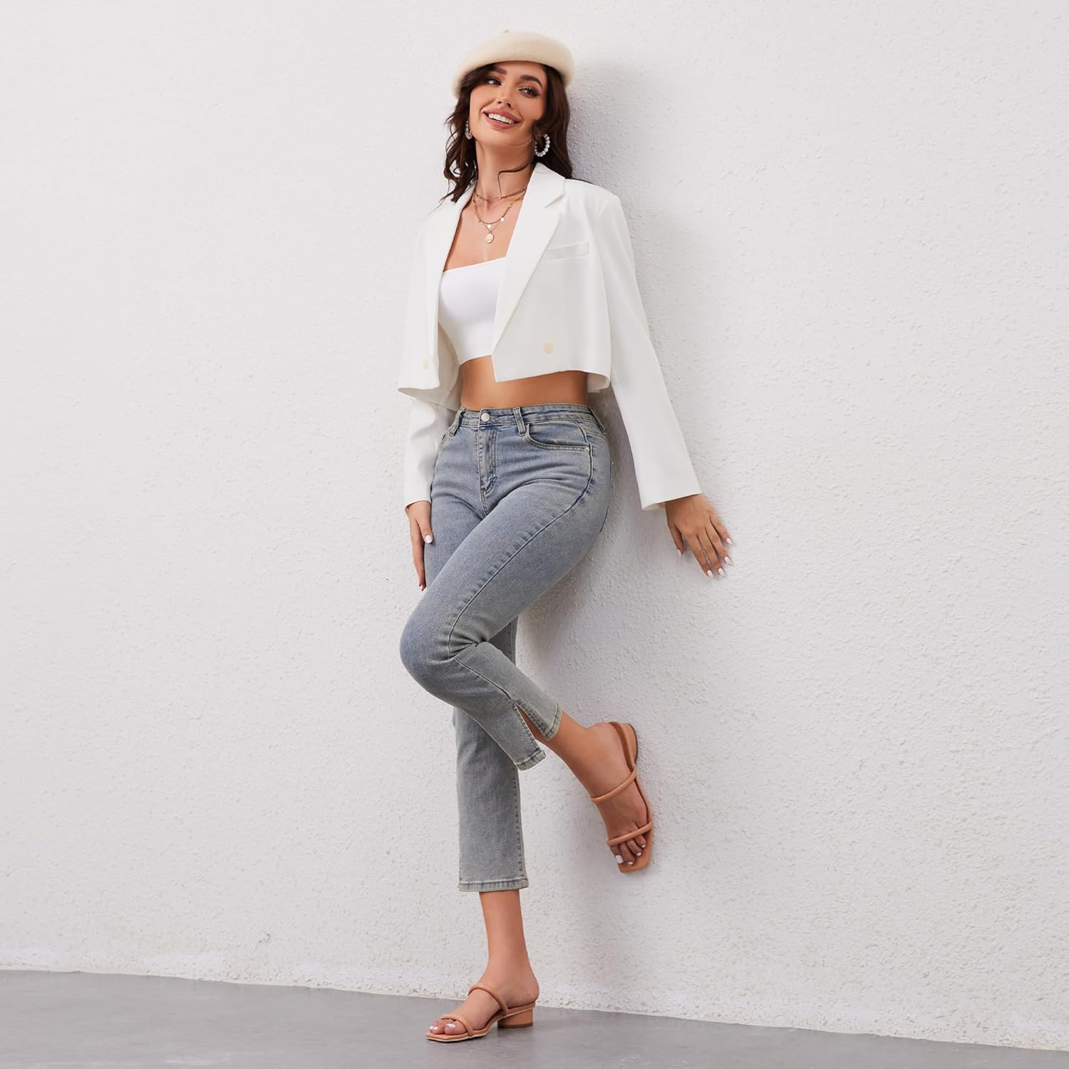 Modatope Square Open Toe Heeled Sandals Women Two Strap Chunky Heel Sandals for Women Low Block Heel Sandal Dressy - Image 8