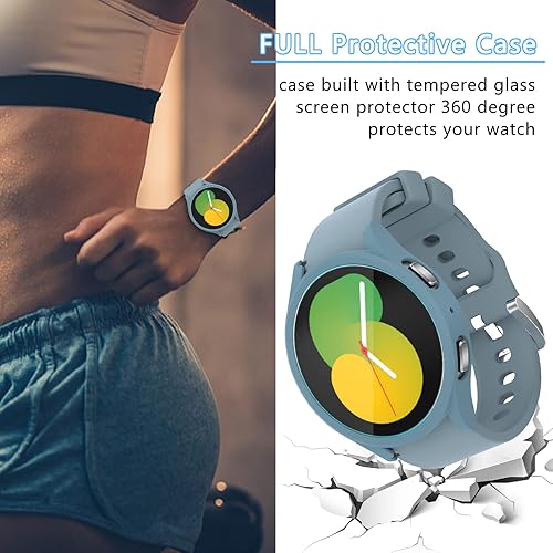 Miniatura 3 de Haojavo Paquete de 6 + 8 fundas protectoras de pantalla para Samsung Galaxy Watch 5Galaxy Watch 4 de 1.732 pulgadas, paquete de 6 fundas protectoras