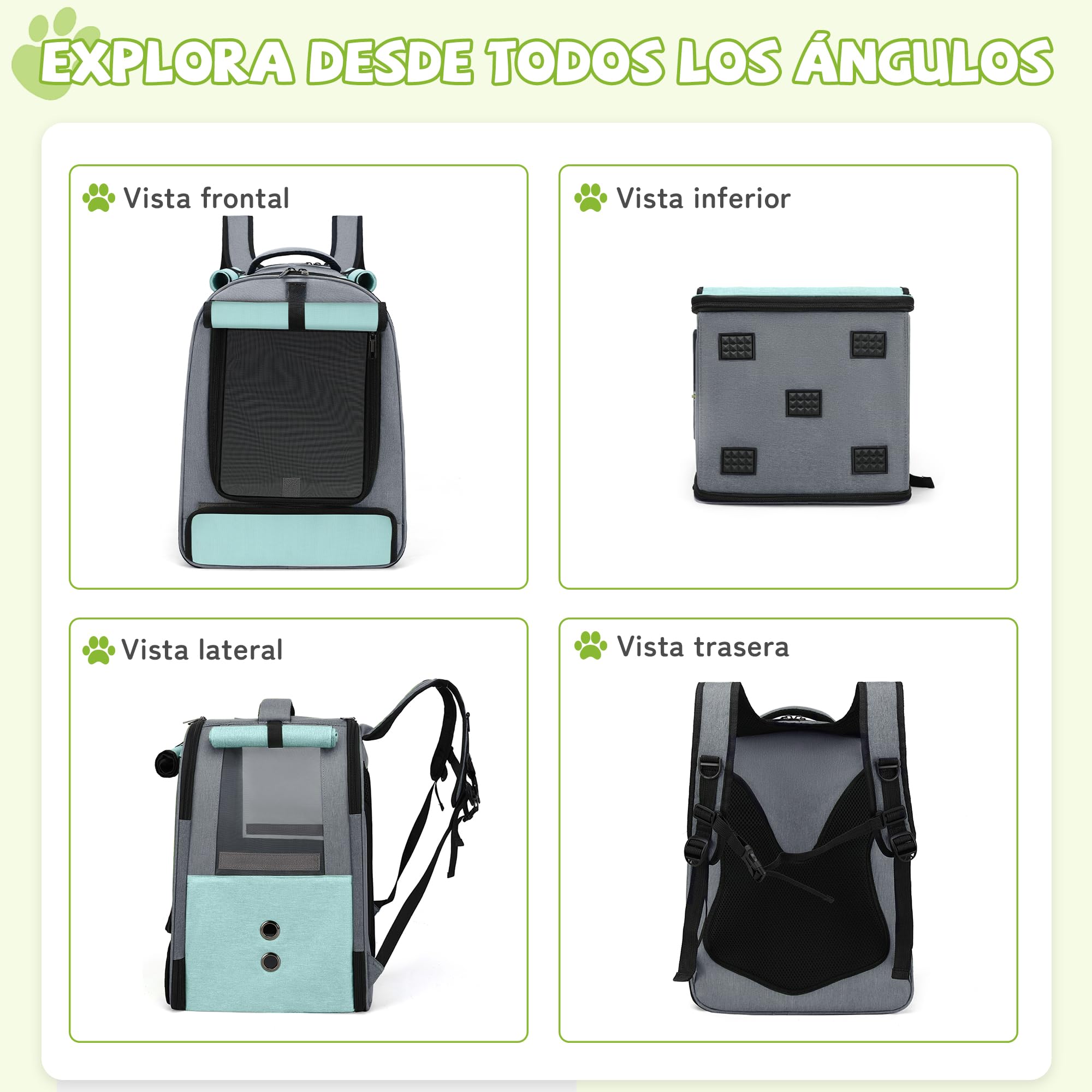 ALLSOPETS Mochila para Pájaros para Loros y Mascotas Pequeñas – Bolsa Transpirable con Percha Ajustable y Bandeja Extraíble, Ideal para Viajes y Actividades al Aire Libre (Azul Glaciar)