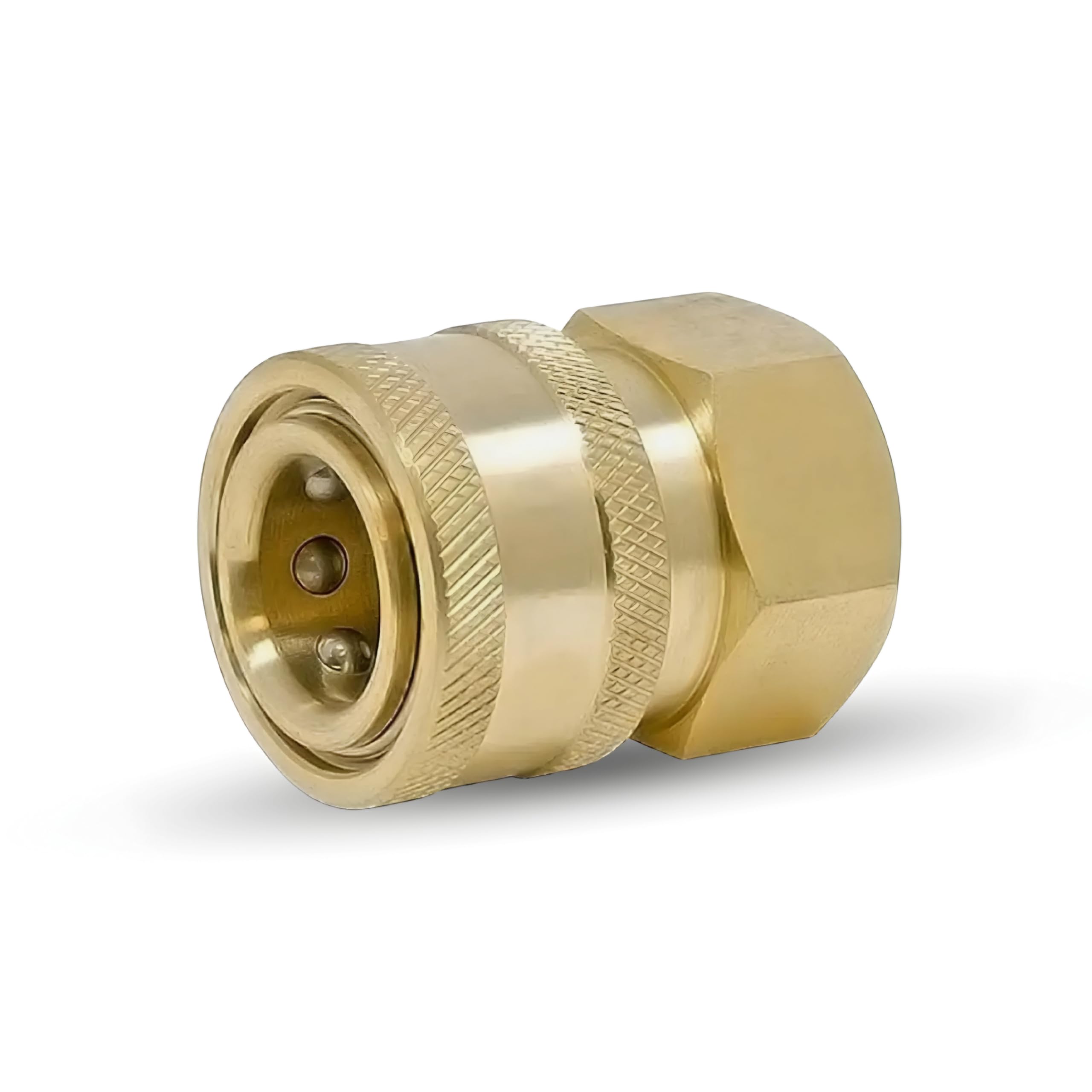 AD-AC110 Heavy Duty Pressure Washer Coupler | 1/4-Inch Universal Quick Connect Fitting | Solid Brass Build | Quick Coupler Female Socket For Professional Foam Cannon And Degree Nozzle Tips-image-4