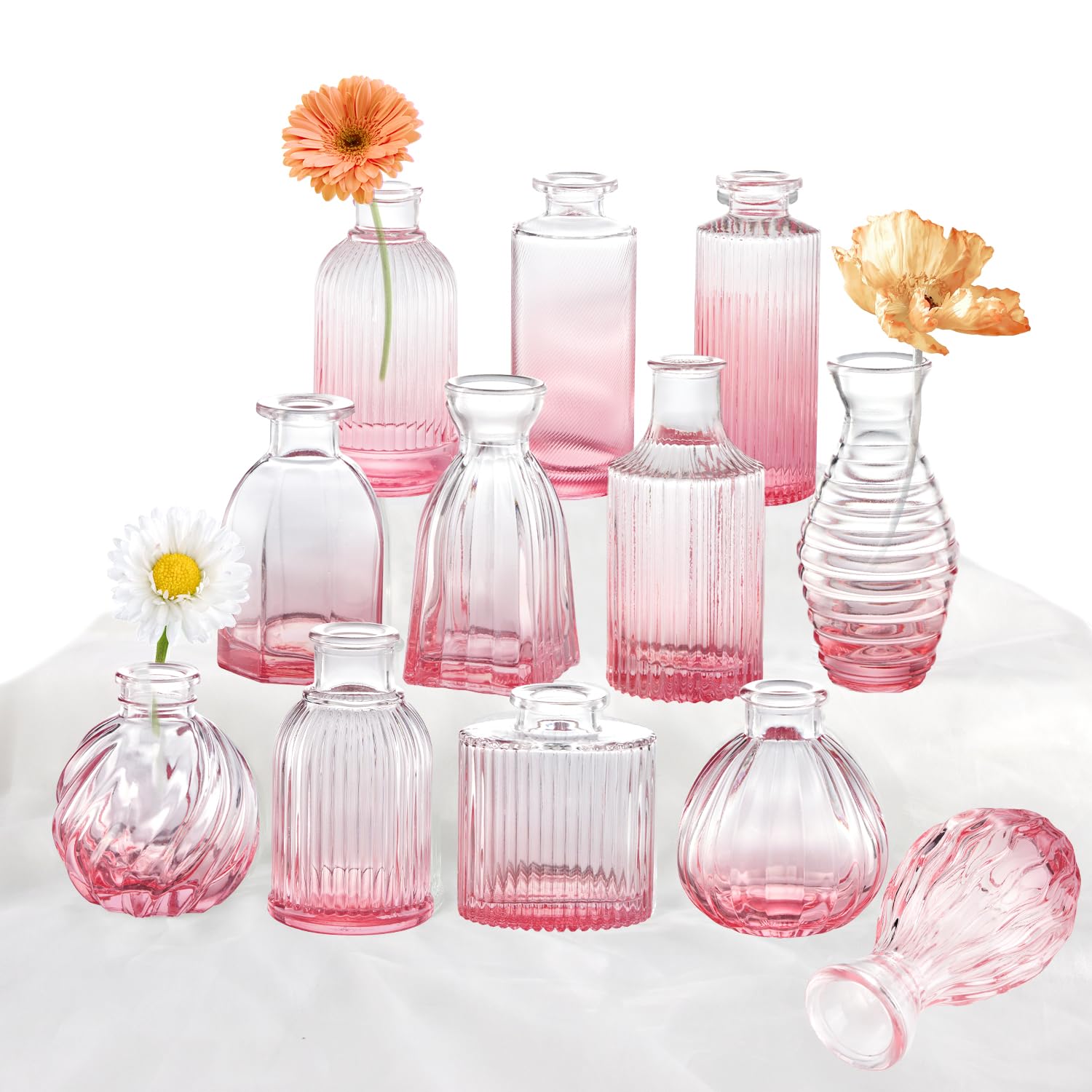 置物 pink bud Amazon.com: Pink Glass Bud Vase Set of 22, Small Vases for Flowers
