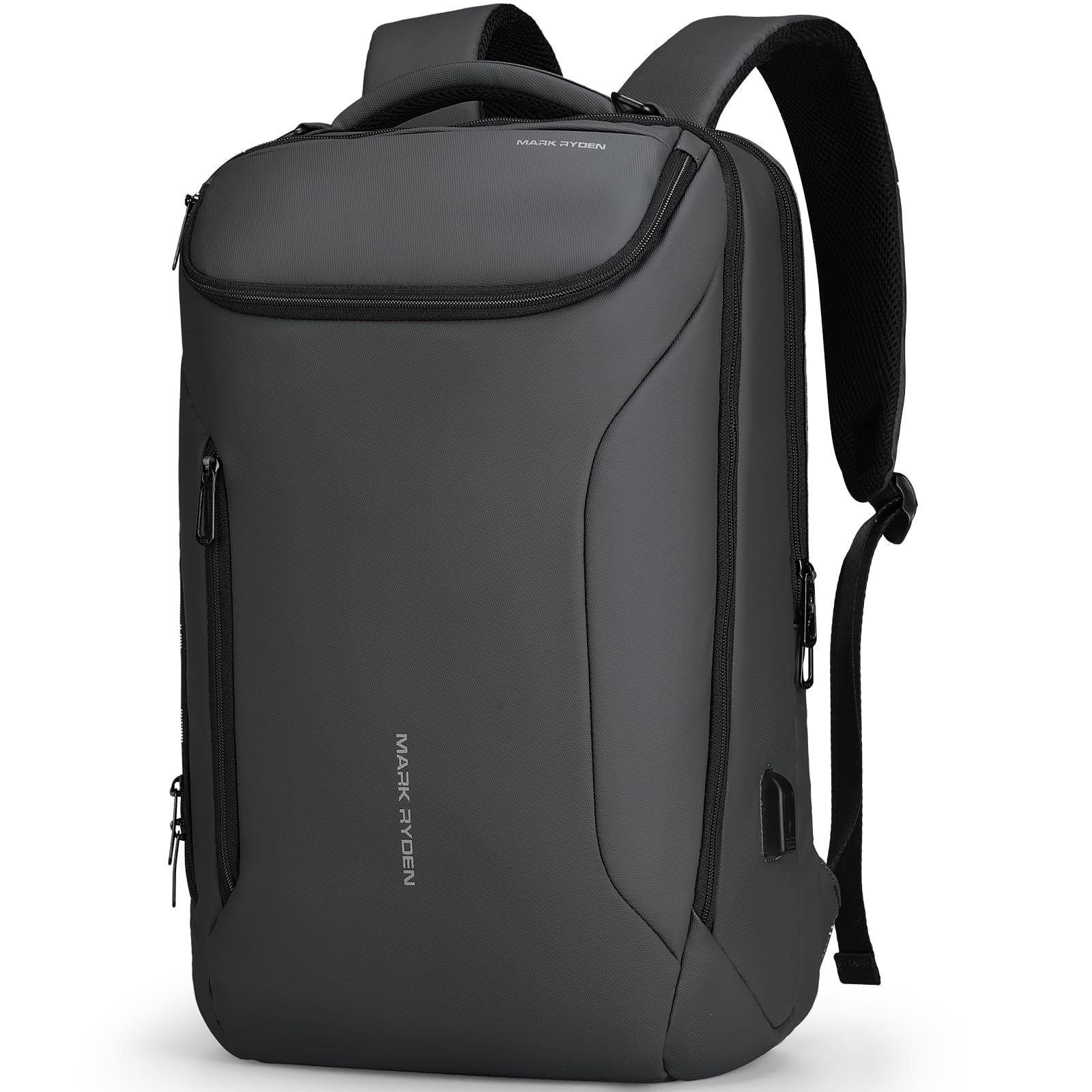 MARK RYDEN Business Backpack for Men, Waterproof High Tech Backpack with Sport Car Shape Design and USB Charging Port, Travel Laptop Backpack Fits 17.3 Inch Notebook