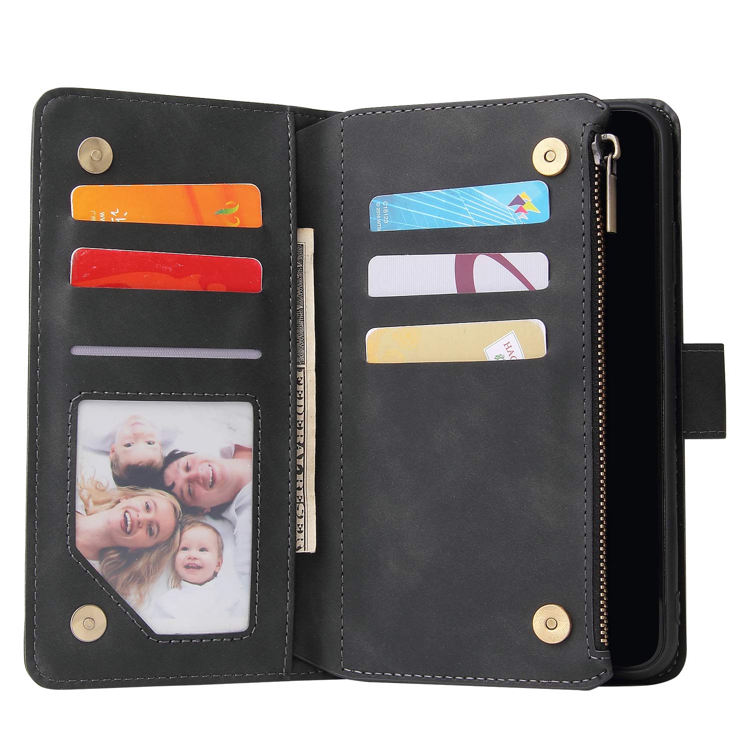 UEEBAI Custodia Per IPhone XS Max – Pelle PU Di Lusso Con Porta Carte E Supporto – Due Chiusure Magnetiche – Oro Rosa - 3
