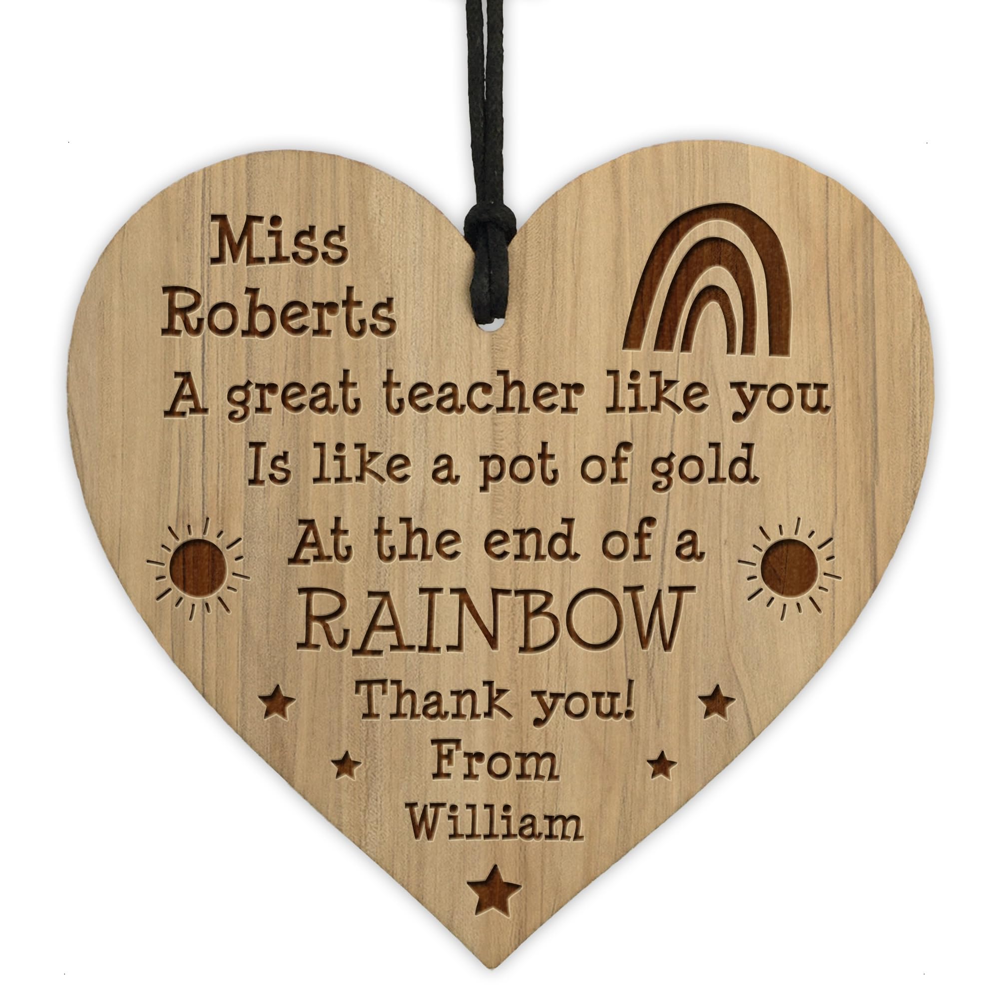 Red Ocean Teacher Gifts For Christmas Thank You Gift For Teacher Wood Engraved Heart Leaving School Nursery Gift