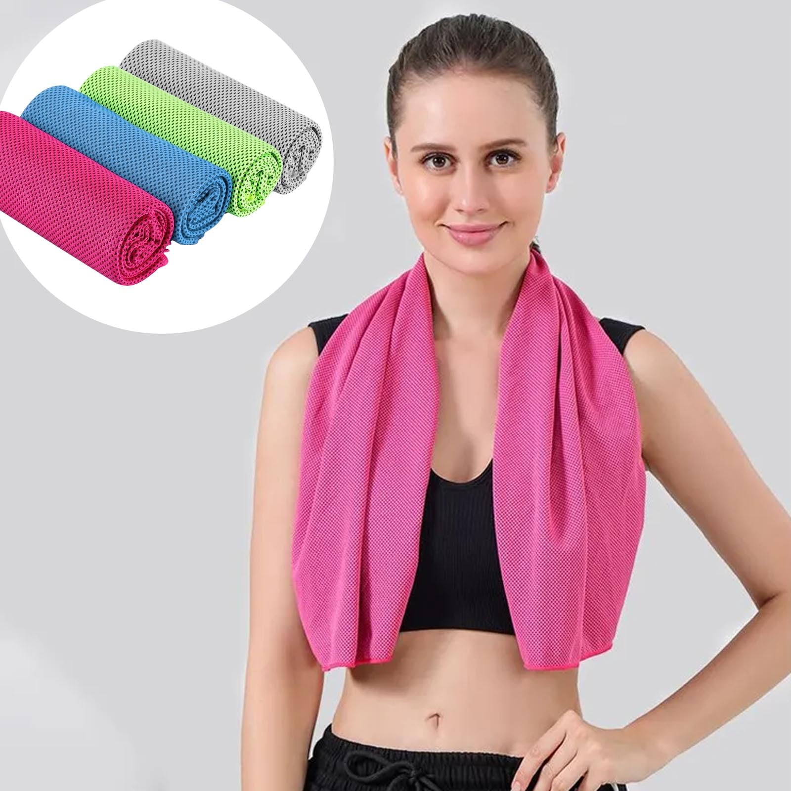 Asciugamani di raffreddamento in microfibra 100x30 cm per sport, golf, yoga, campeggio