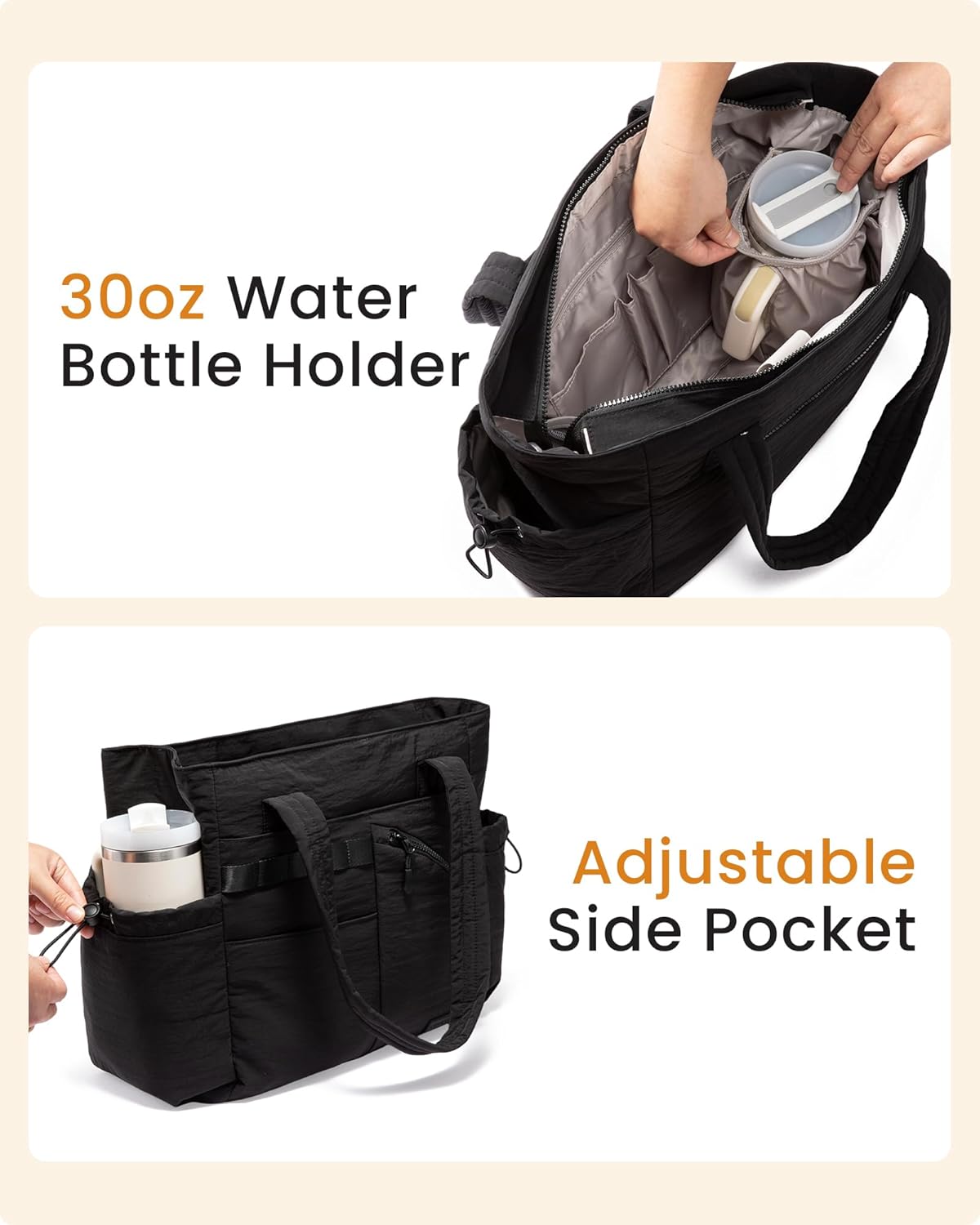 LOVEVOOK Women's Tote Handbags, Puffer Bag and Work Bags with Compartment for Women, Lightweight Quilted Nurse Shoulder Daily - Image 4