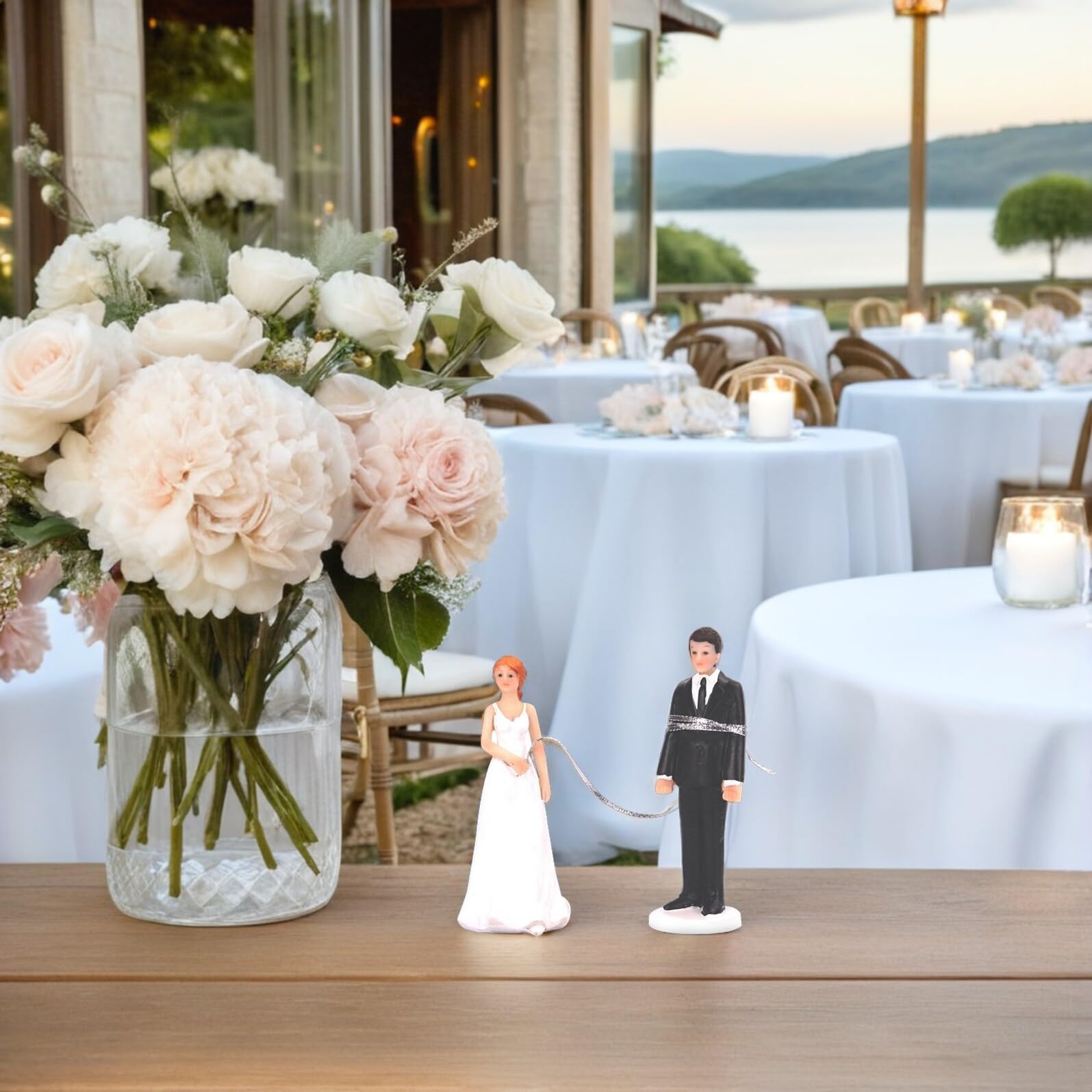 Healifty Brautpaar Tortenfigur 5.31 Zoll Harz Hochzeit Dekoration Lustige Braut Figur Geschenk Für Verlobung Und Pärchen