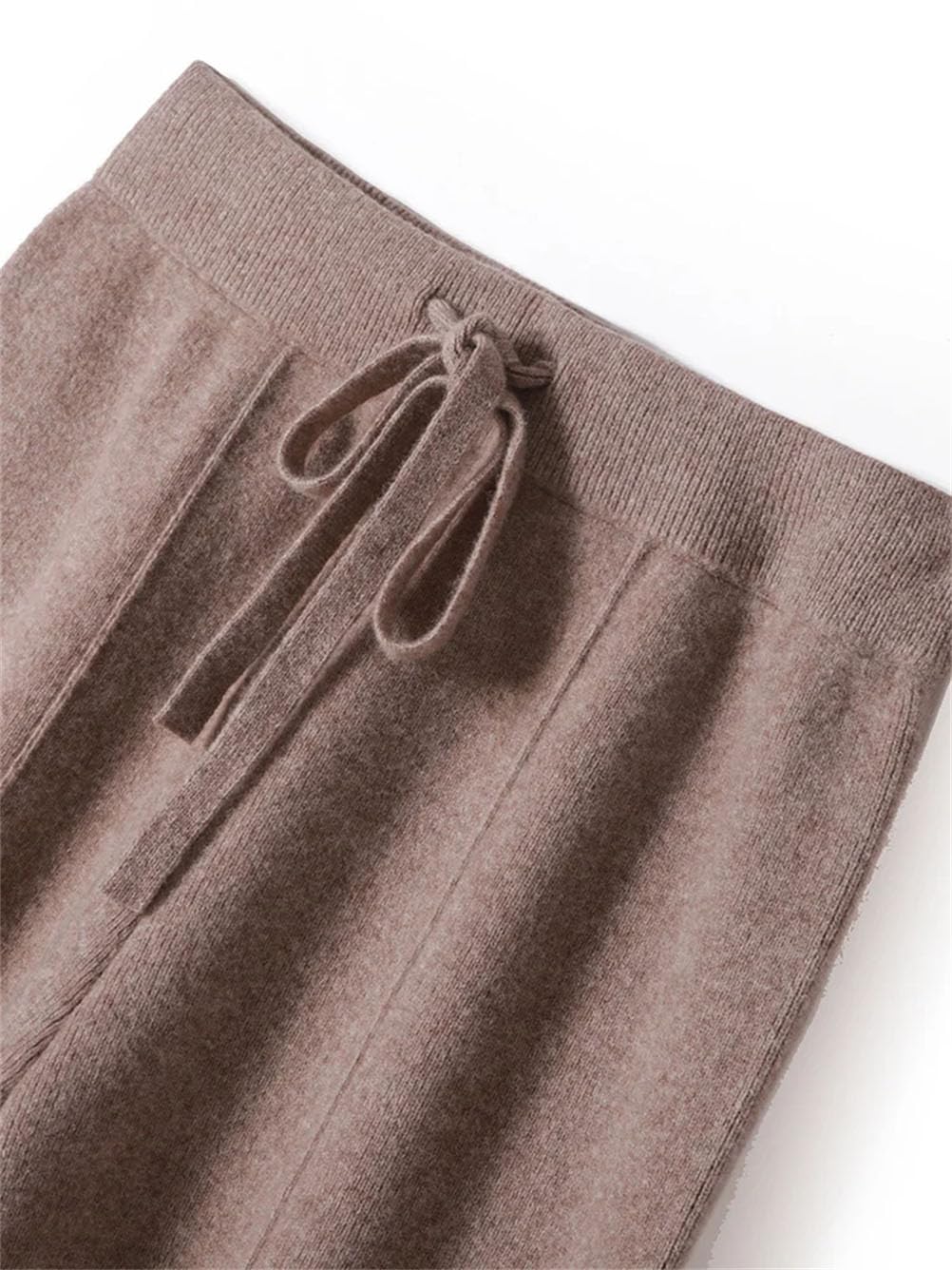 Pantaloni da donna a gamba larga a vita media a costine pantaloni in maglia morbida calda pantaloni lunghi larghi casual dritti larghi