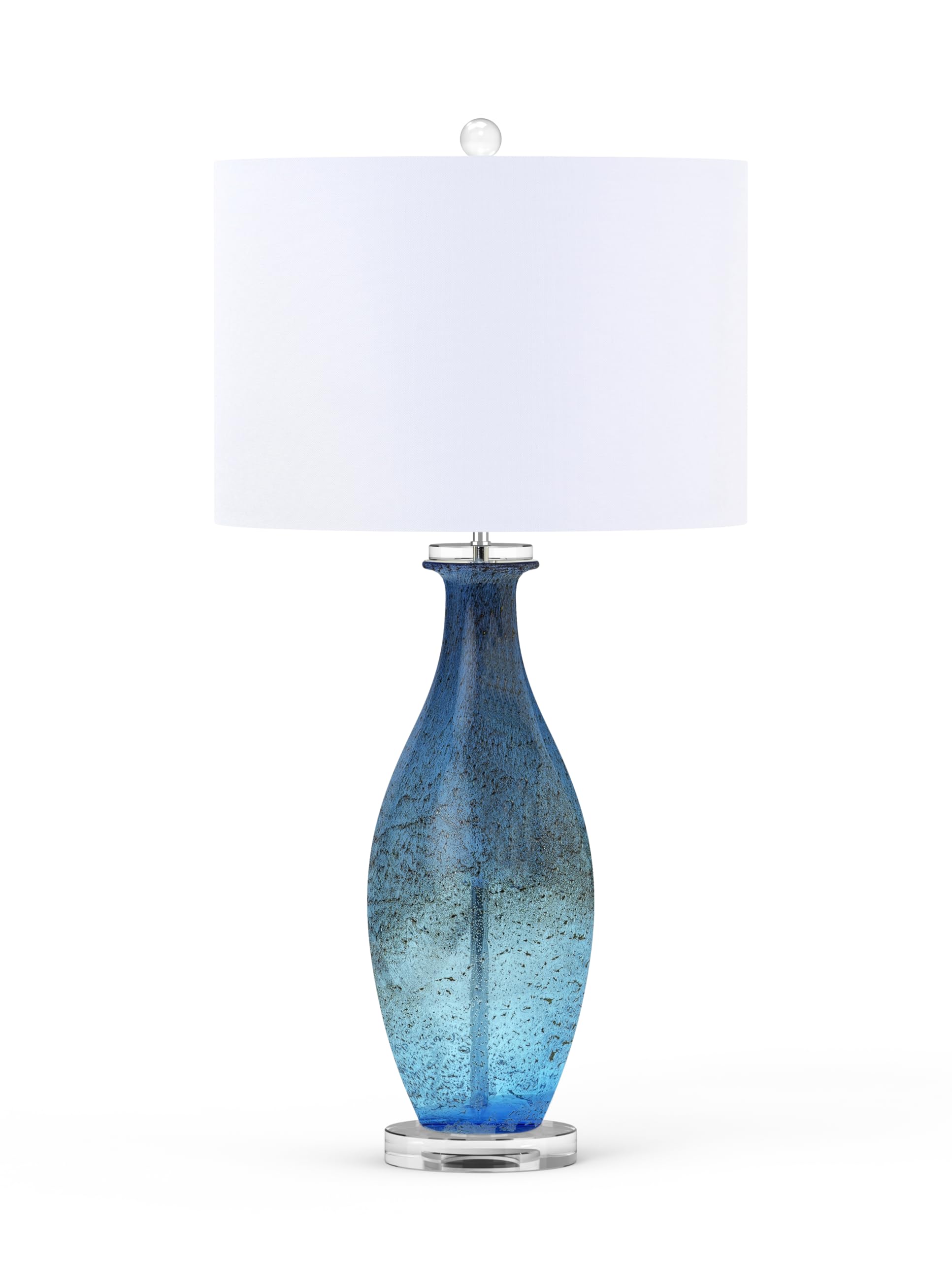 Sea Winds Trading Lux Lighting 30-Inch Blue Tone Art Glass Table