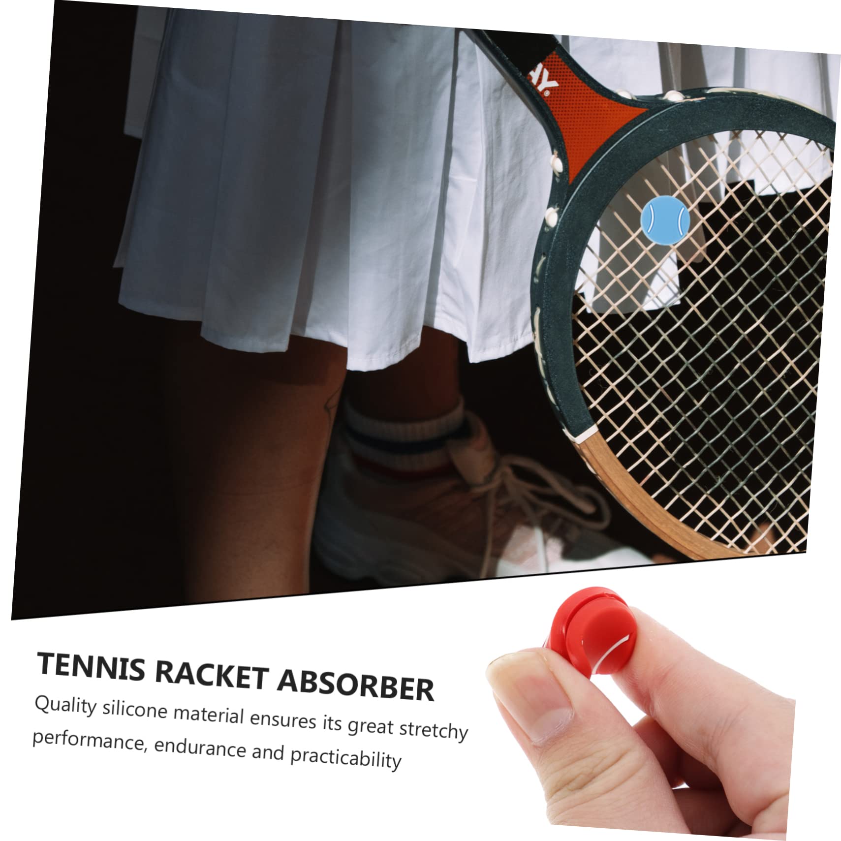 Toddmomy 10Pcs Tennis Shaped Dampeners Racket Absorbers for Enhanced Comfort and Control Compatible with All Tennis Rackets Random Colors for Players