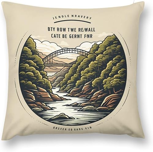 Funda de cojín vintage con diseño retro del parque nacional decorativo para la sala, diseño cuadrado de montaña para sofá, cama, sala de estar,