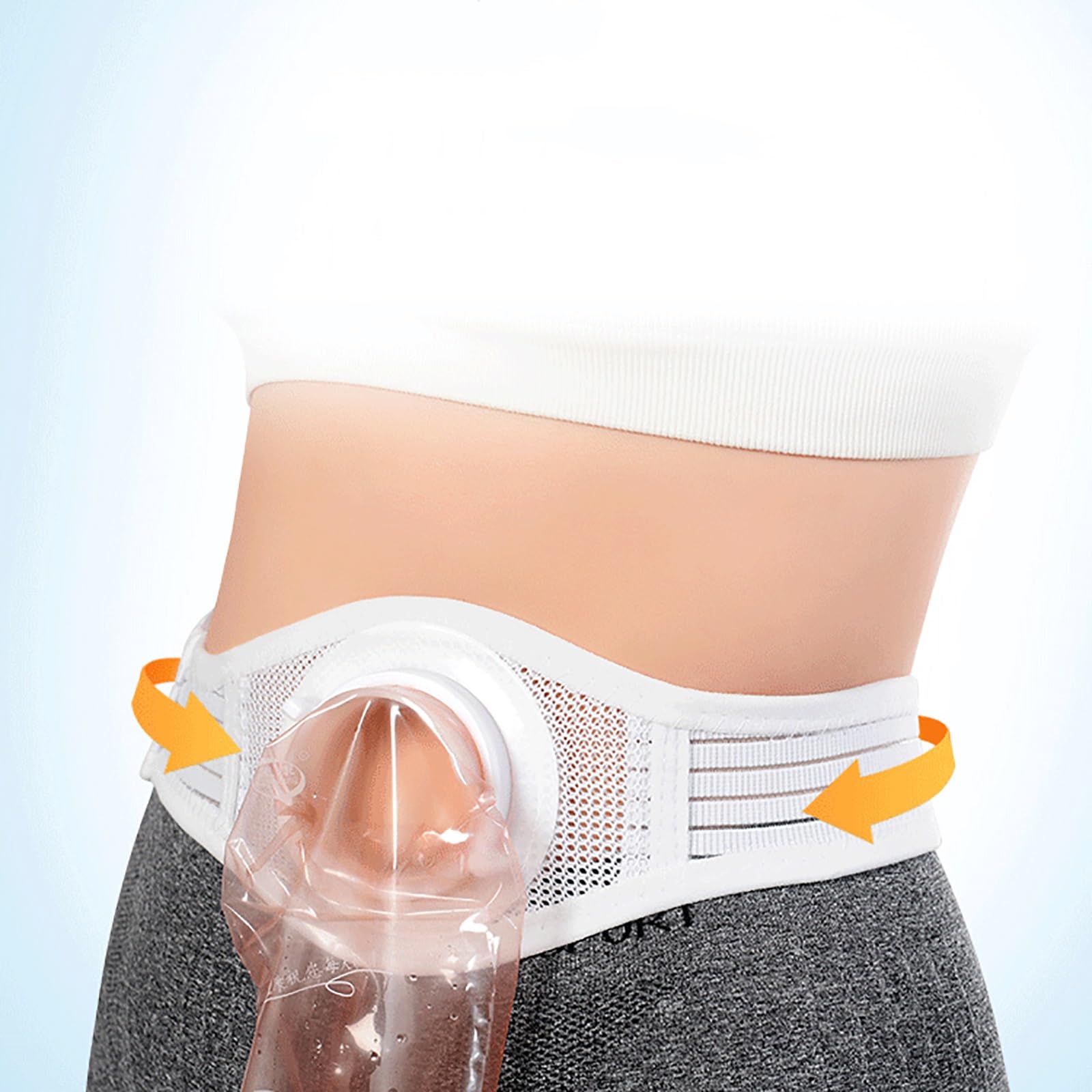 Fascia Addominale Ombelicale per Uomini e Donne Cintura per Stomia Addominale per Allevia Il Dolore, Regala 500 Sacche per Stomia(Large)