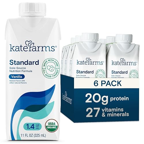 Kate Farms Organic High Calorie Shake, Vanilla, 11oz (12 Pack)