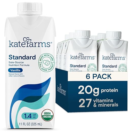 Kate Farms Organic High Calorie Shake, Vanilla, 11oz (12 Pack)