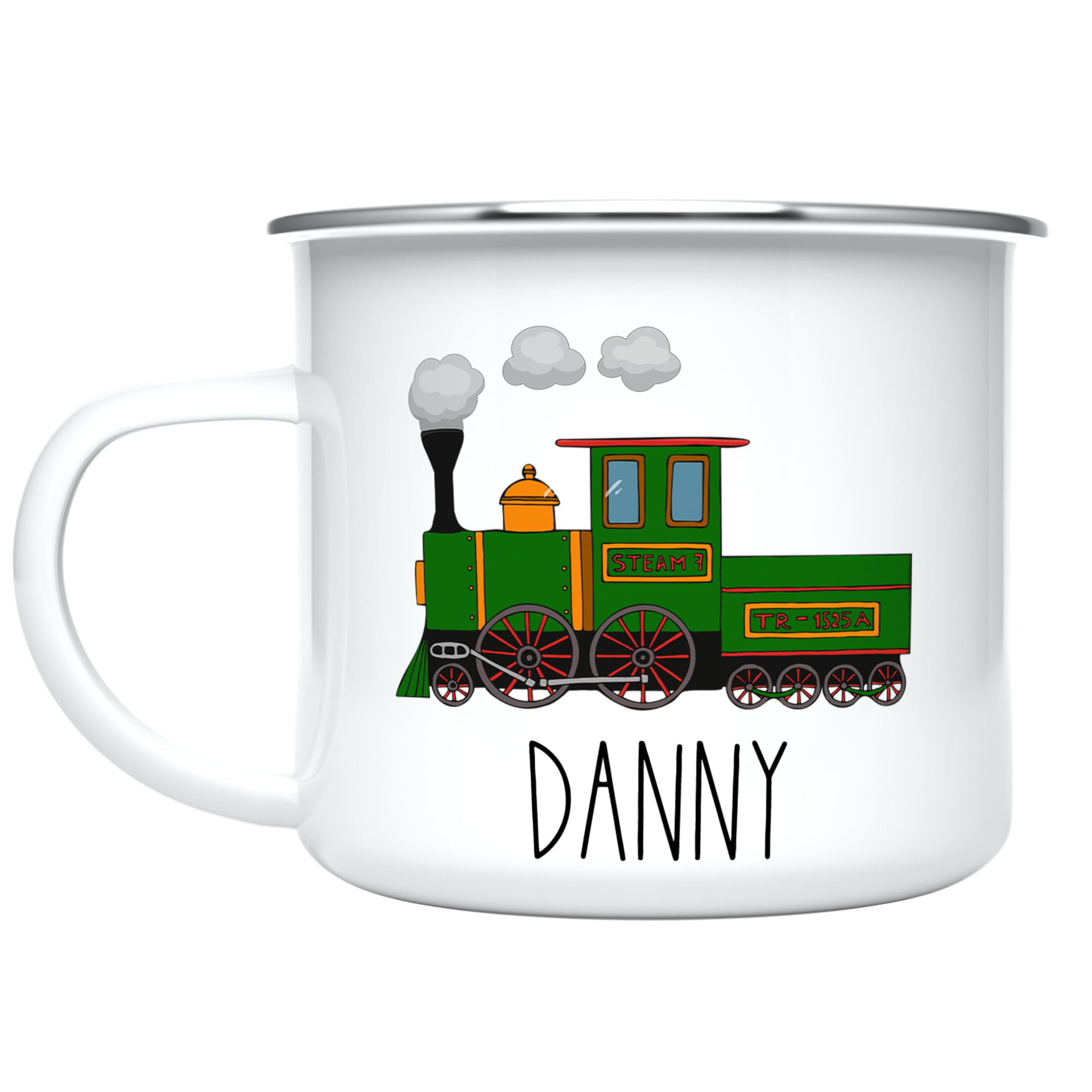 HomeBee Personalized Mug for Kids, Boys, Girls | Customized Cocoa, Hot Chocolate, Coffee & Milk Cup | Custom Name Birthday Gift Party Favors | 11 Oz Stainless Steel Camping Mug Unbreakable | Train