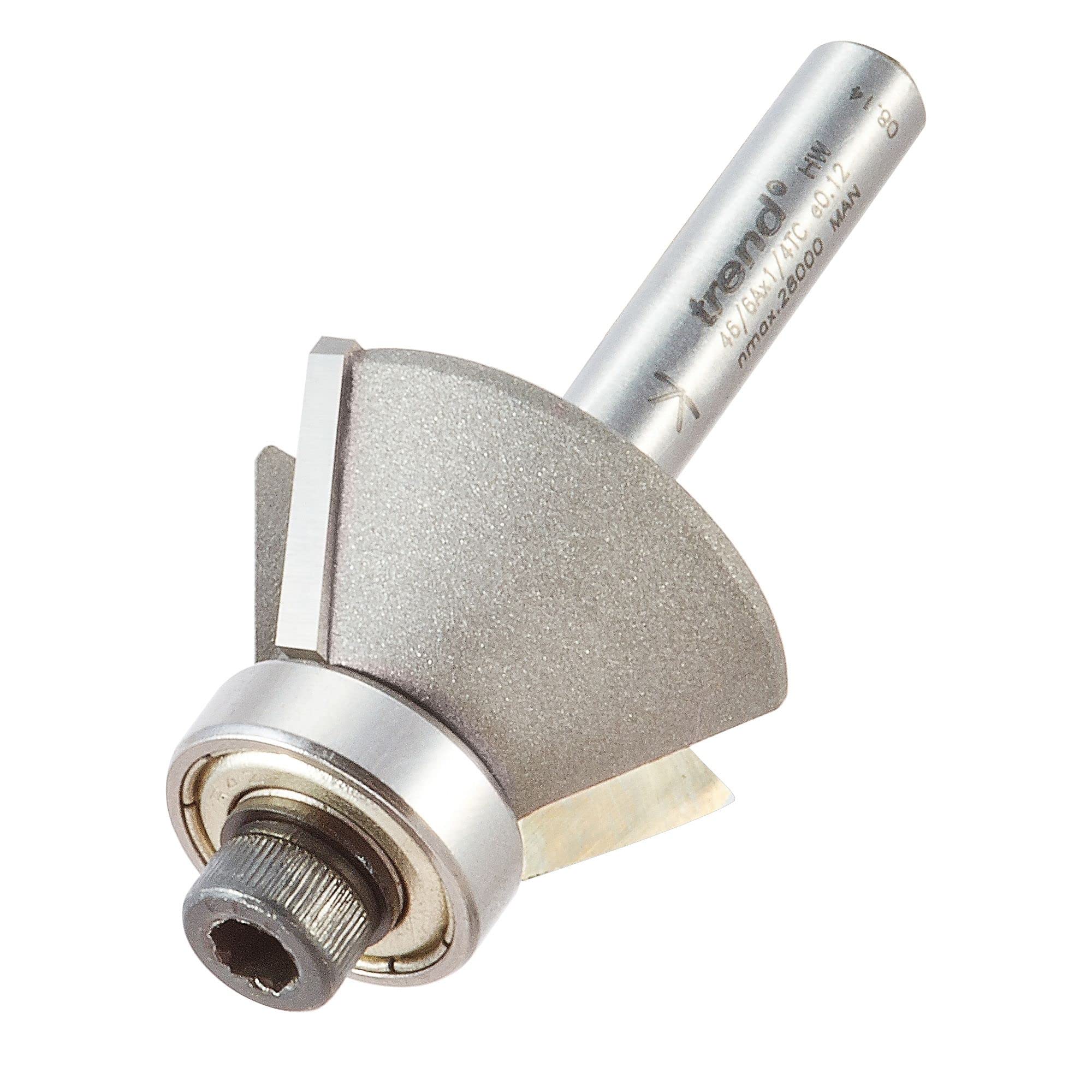 Trend Bearing Guided Bevel Trimmer Router Cutter 27mm 9mm 1/4"