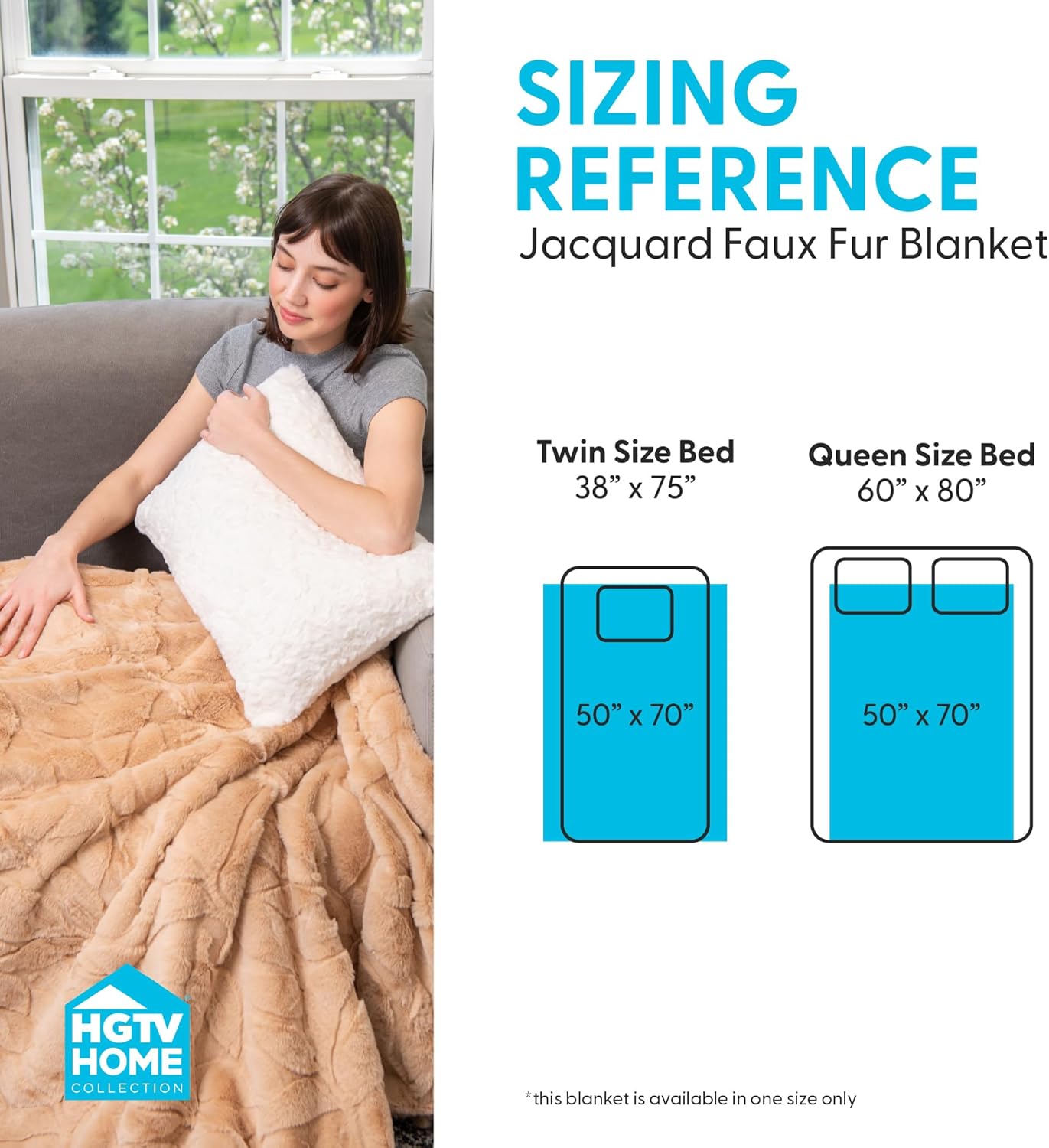 Northwest HGTV Luxuriously Soft Faux Fur Throw Blanket, Triple Jacquard Carved Design with Micro Mink Reverse, Plush Layer for Bed, Couch, Sofa, Living Room, Travel, or Gift, 50 x 70 inches, Green - Image 6