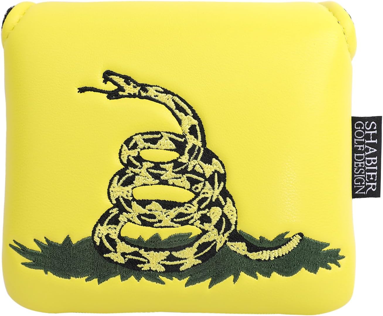 SHABIER Yellow Golf Large Mallet Headcover with Snake Design for Golf Putter Club