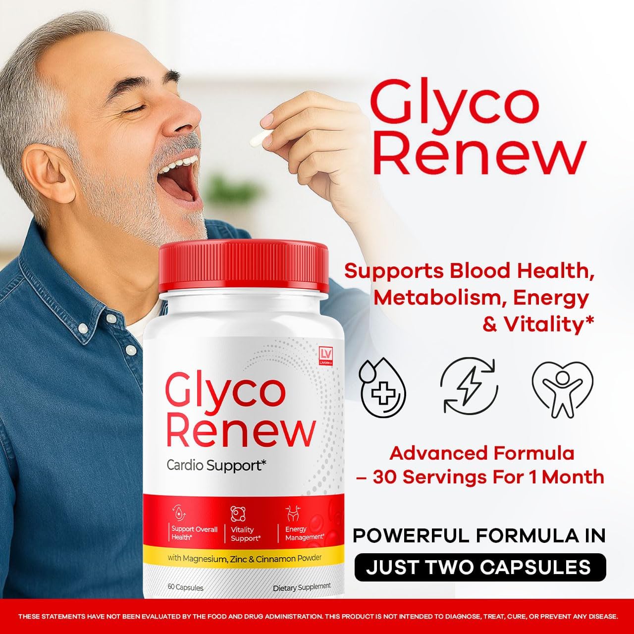 Glyco Renew Capsules - Official GlycoRenew Advanced Premium Pills Supplement Support - Maximum Strength, All Natural Formula for Overall Health & Wellness Reviews, 60 Capsules for 1 Month - Image 2