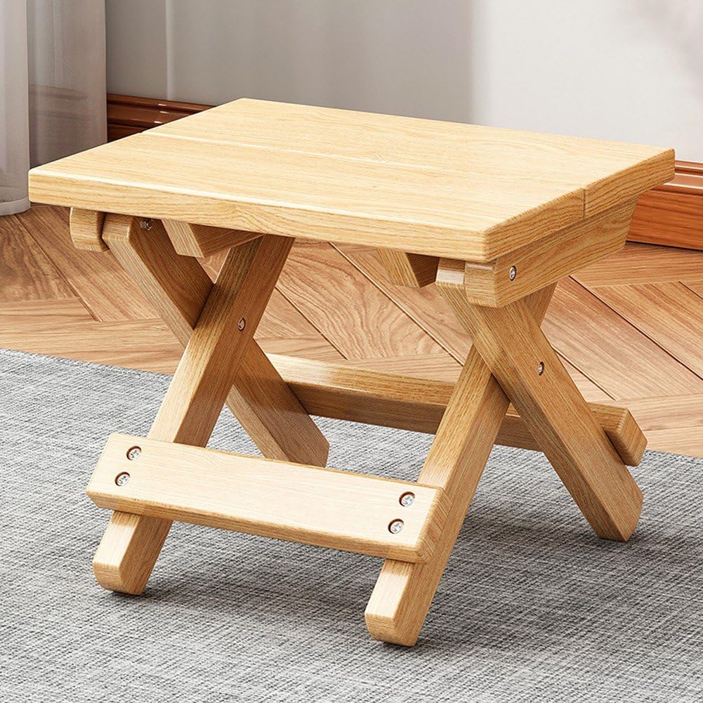 Sgabello Pieghevole Piccolo Portatile, Sgabello Campeggio Pieghevole in Legno, Sgabello Pesca dal Design Ultraleggero, per Giardino, Spiaggia, Campeggio, Sgabello per Casa, Senza Montaggio