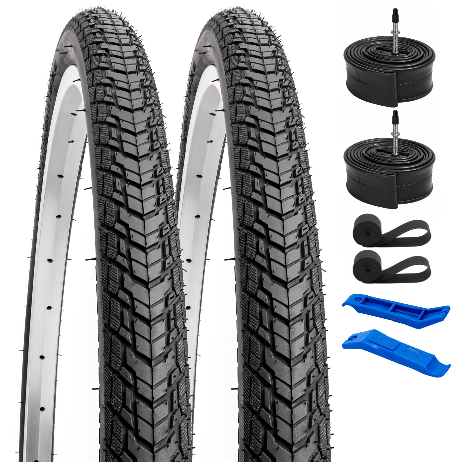 Lot De 2 Chambres à Air De Vélo De Route 700 X 28-32C FV48 Mm Valve Presta Compatible Avec Les Pneus De Vélo 700 X 28C/29C/30C/31C/32C, Chambre à Air En Caoutchouc Butyle