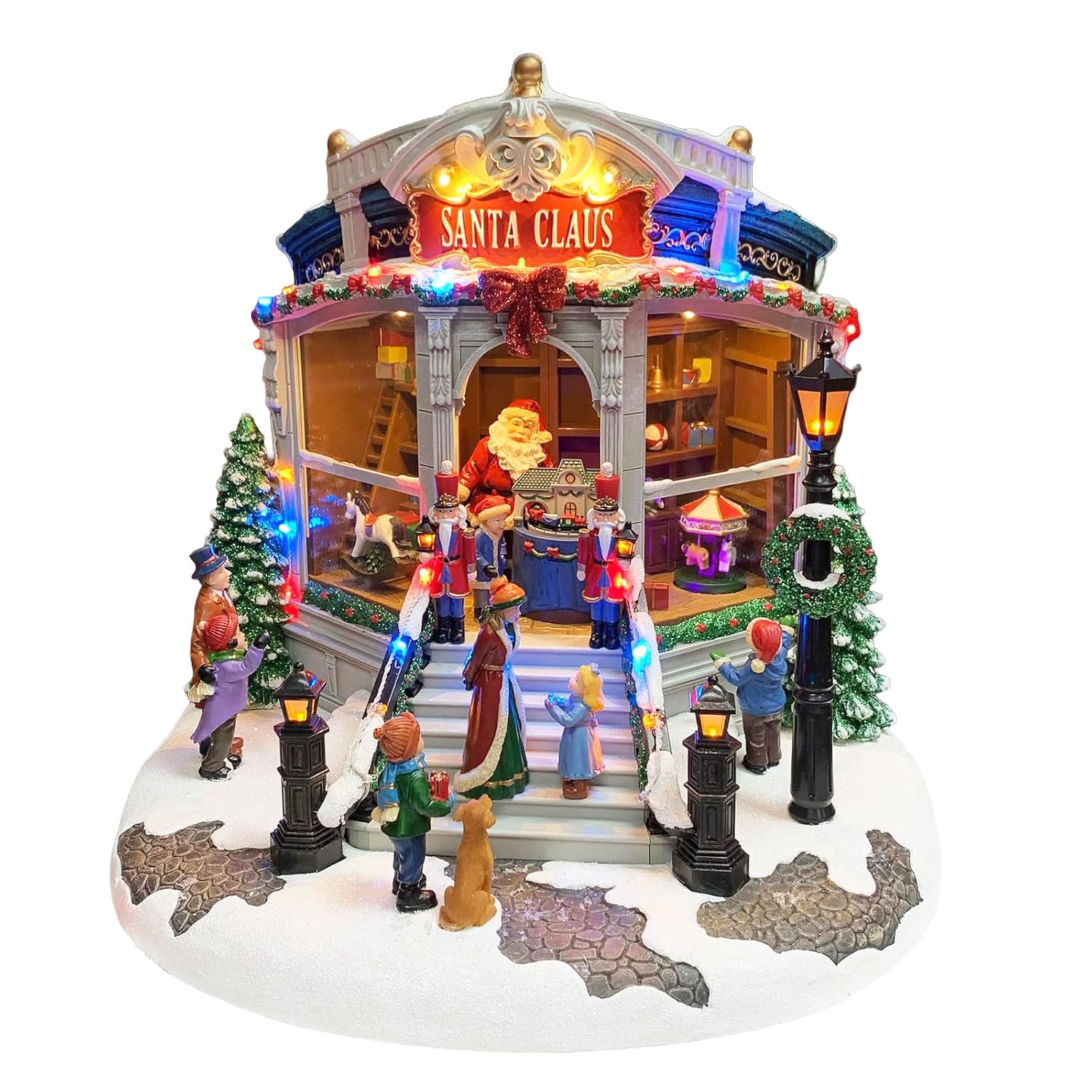 Amazon.com: Animated Christmas Village Santa's Toy Shop by Moments