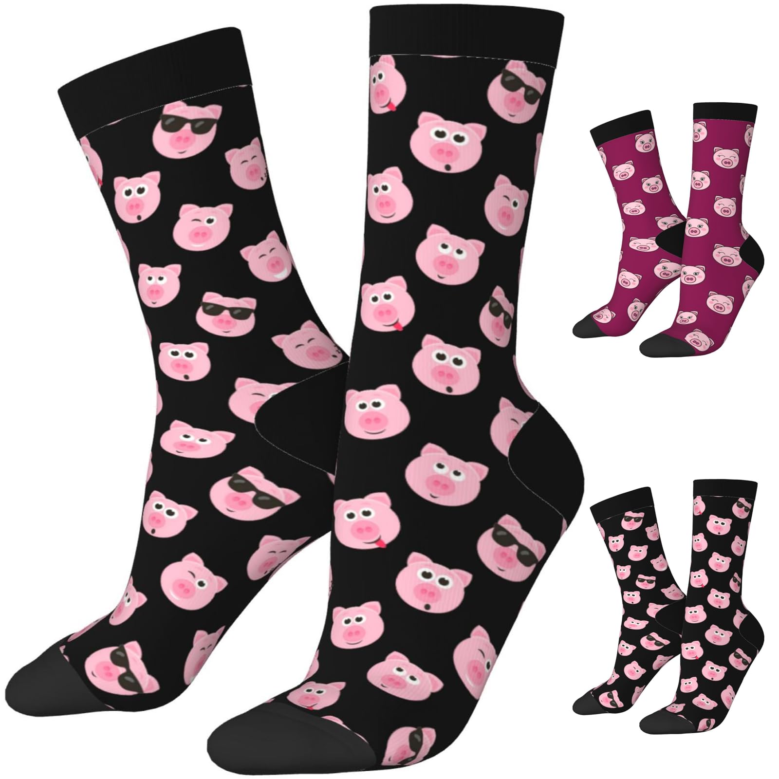 Unedskck Fashion Casual Socks Funny Crew Pig Socks For Pig Lover,Cute Pig Printed Casual Novelty Sock Pig Gifts For Men Women