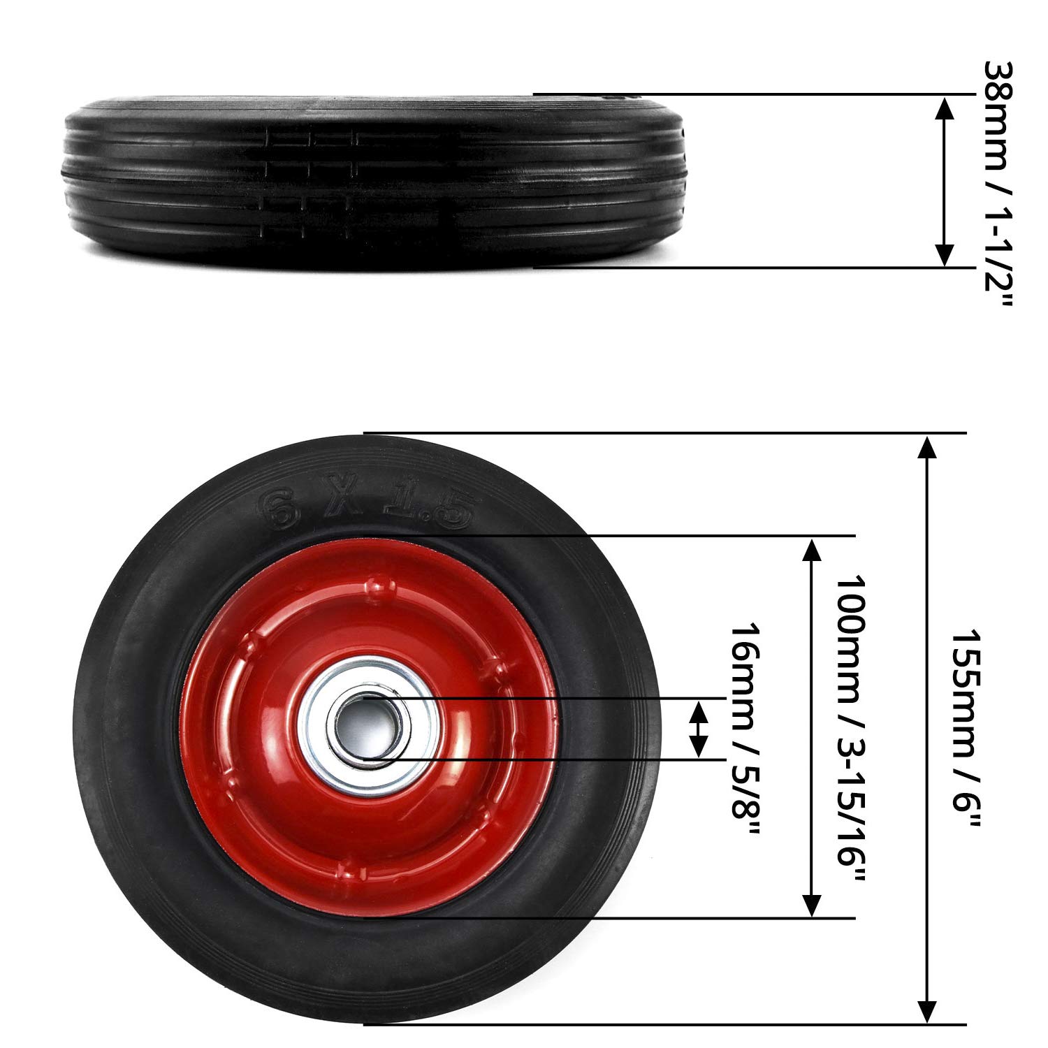 QWORK Replacement Wheels - 132 lb Capacity -6 QWORK Replacement Wheels - 132 lb Capacity -6