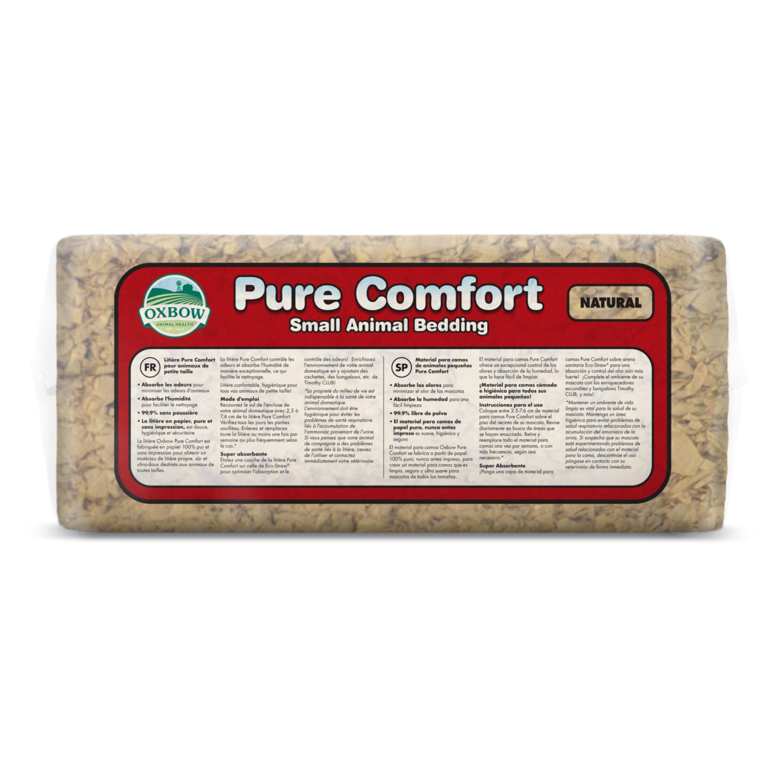 OXBOW Animal Health Pure Comfort Bettwäsche, Kaninchen, Hamster und Meerschweinchen, Hasenzubehör für Katzentoilette, Haustiersicher, 99,9% staubfrei, natürlich, 56 Liter Beutel