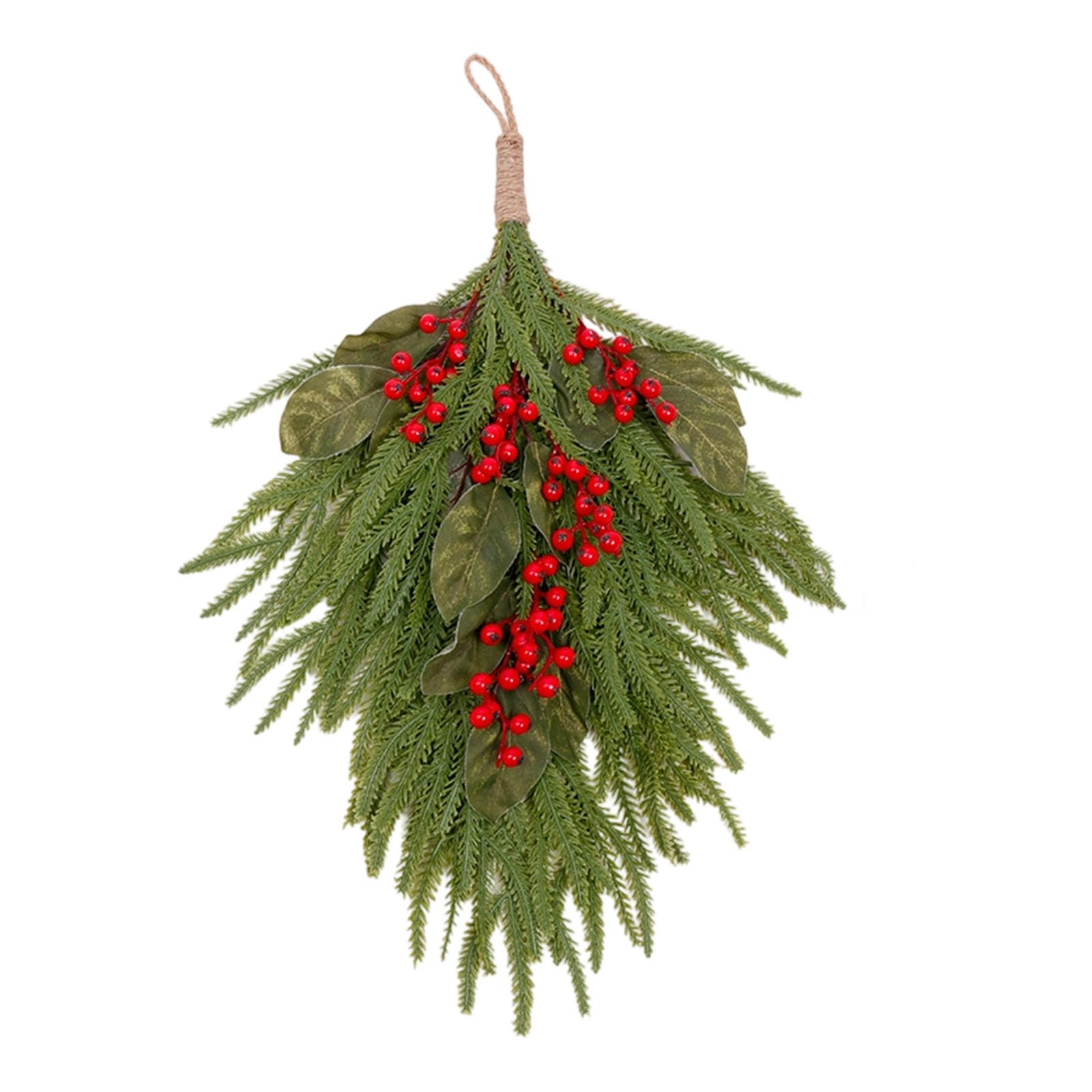 carotoe Christmas Branch Hanging Ornament with Berries Pine Cone Decor for Indoor Outdoor Holiday Party Decoration Pine Christmas Garlands