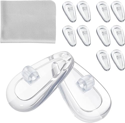 6 pares de almohadillas para la nariz para lentes con cámara de aire de silicona suave a presión, antideslizantes, pieza de nariz de repuesto con un