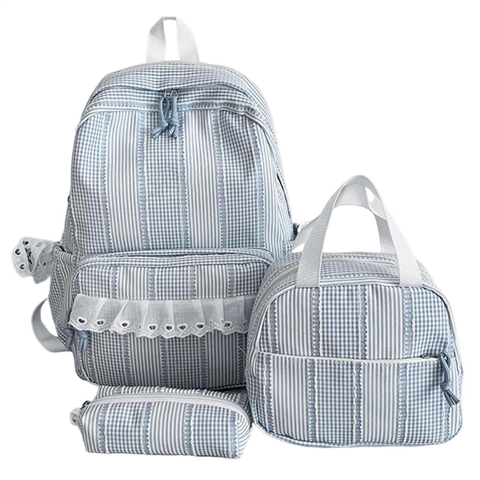Zainetto per bambini, alla , in pizzo, con cerniera liscia, grande, Blu