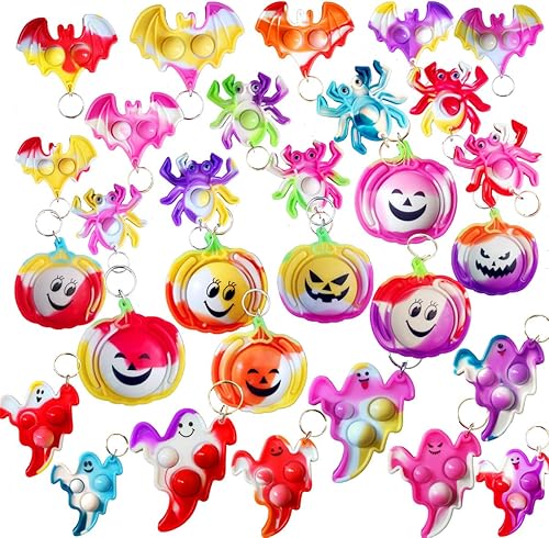 Paquete de 100 unidades a granel para Halloween, calabaza, araña, fantasma, murciélago, mini pop para niños, regalos de fiesta y regalo para
