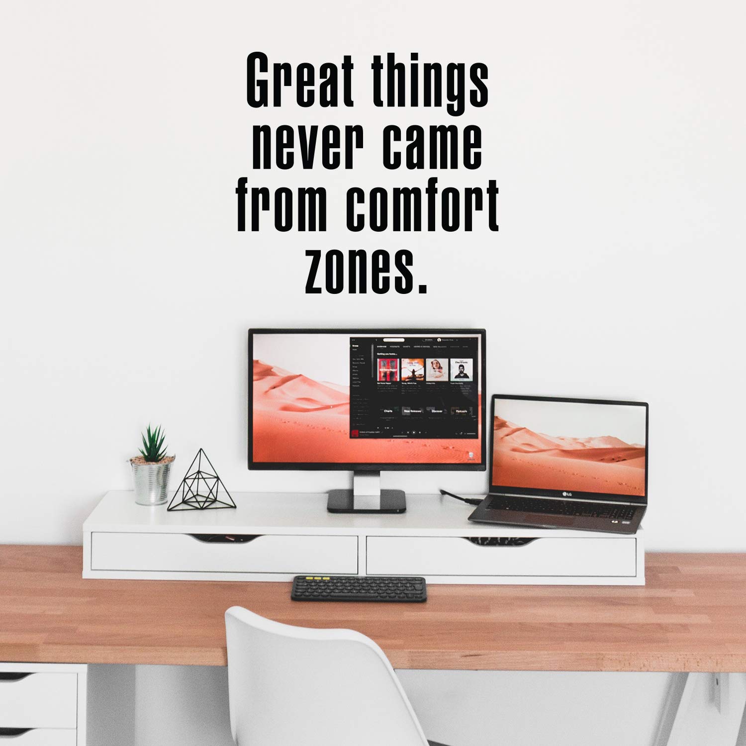 Buy Vinyl Art Wall Decal Great Things Never Came from Comfort Zones 23" x 25" Motivational