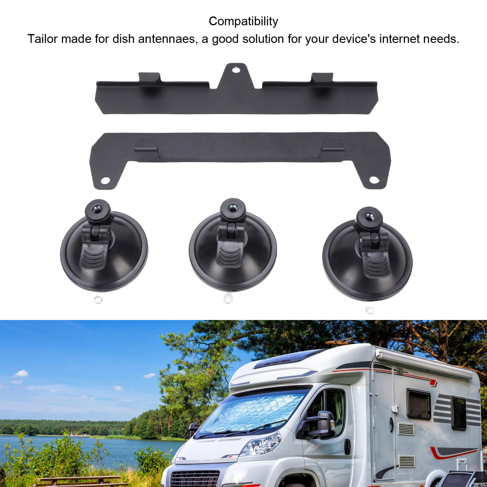 JAOCDOEN Sunroof Suction Cup Mount Metal Car Suction Cup Satellite Mount for Rear Windscreen Front Windscreen