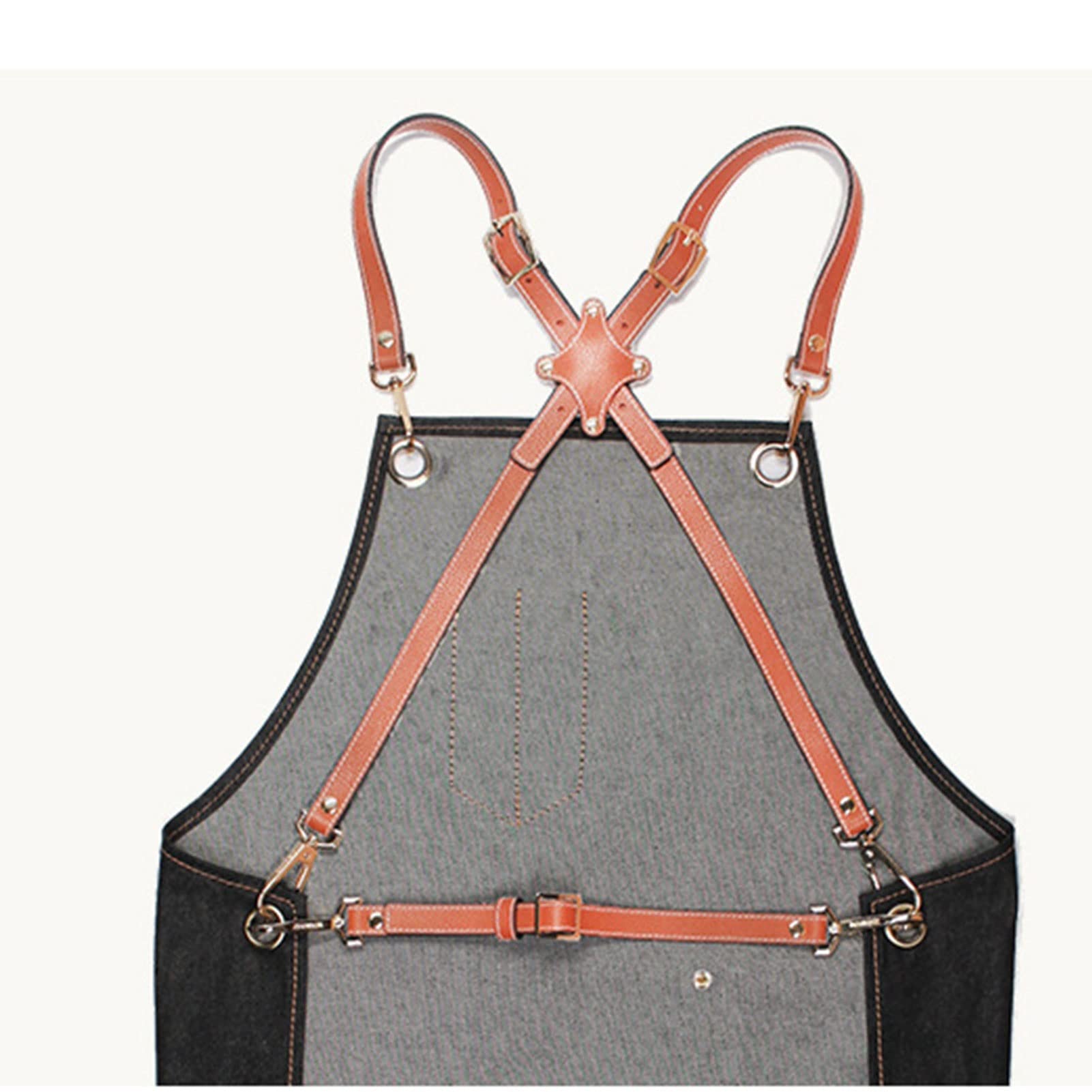 Grembiule Da Lavoro In Tela Con 3 Tasche | Uomo/Donna Per Cucina, Officina