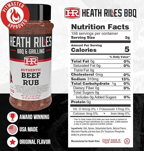 Miniatura 7 de Heath Riles BBQ, Condimento Honey Rub, receta Champion Pitmaster, mezcla de especias agitadoras, 12 onzas