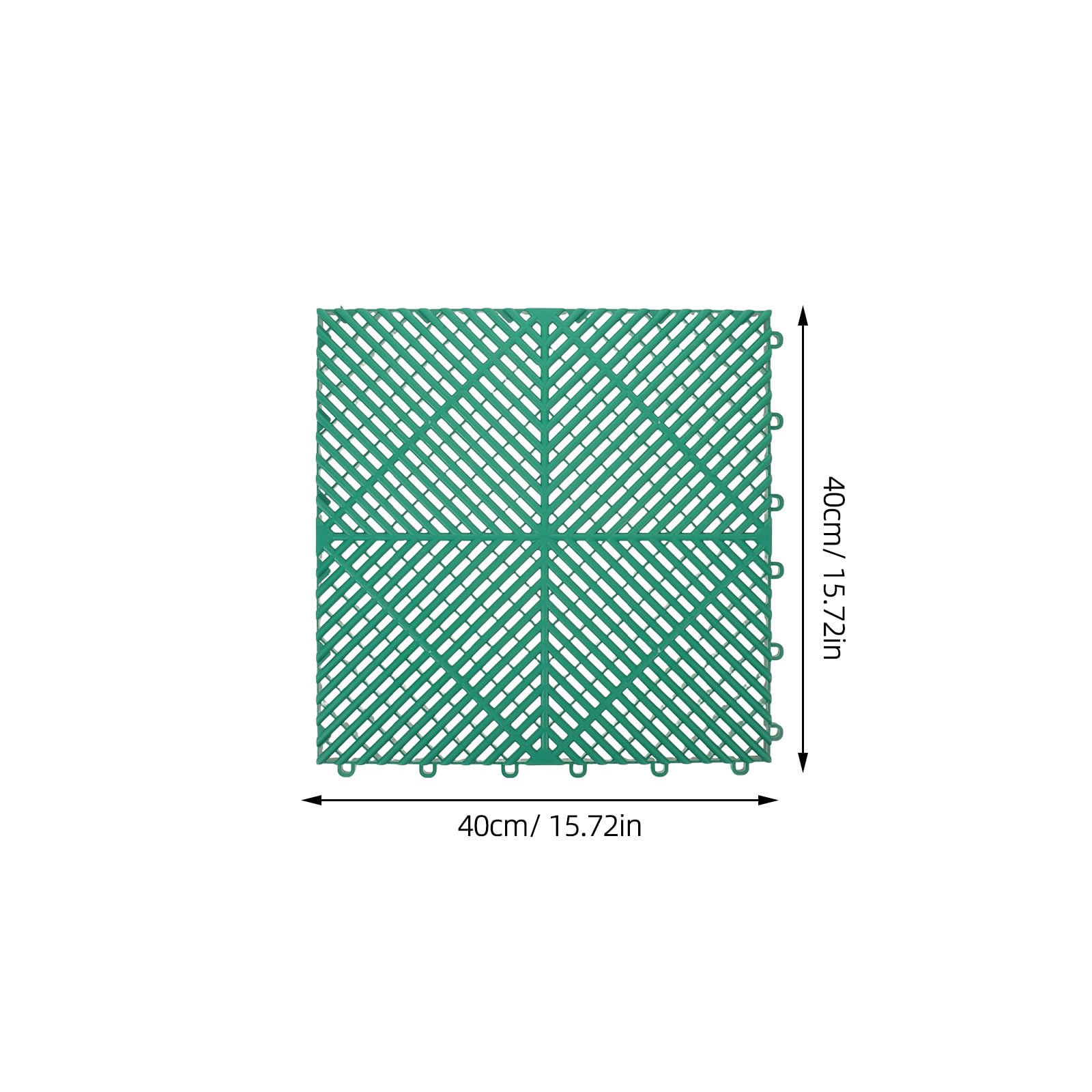 4 Baldosas Modulares de Drenaje para Garaje, PP Verde