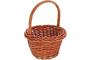 MAGICLULU 1pc Mini Rattan Woven Basket: Petite, Round, and Versatile Storage