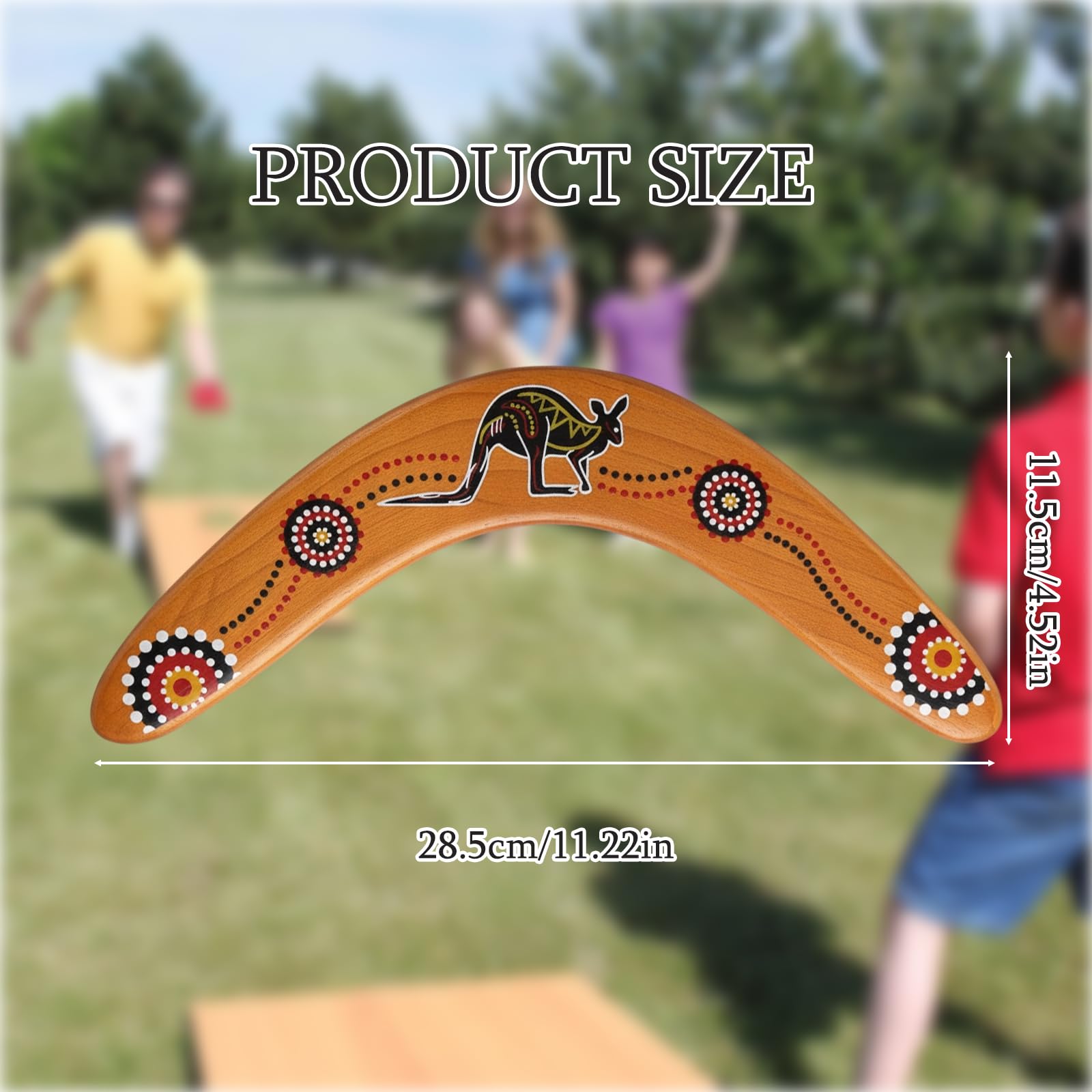GYTFOG Handmade Boomerang, Easy to Throw Flying Ring V Shaped Boomerangers Unique Design - Image 2
