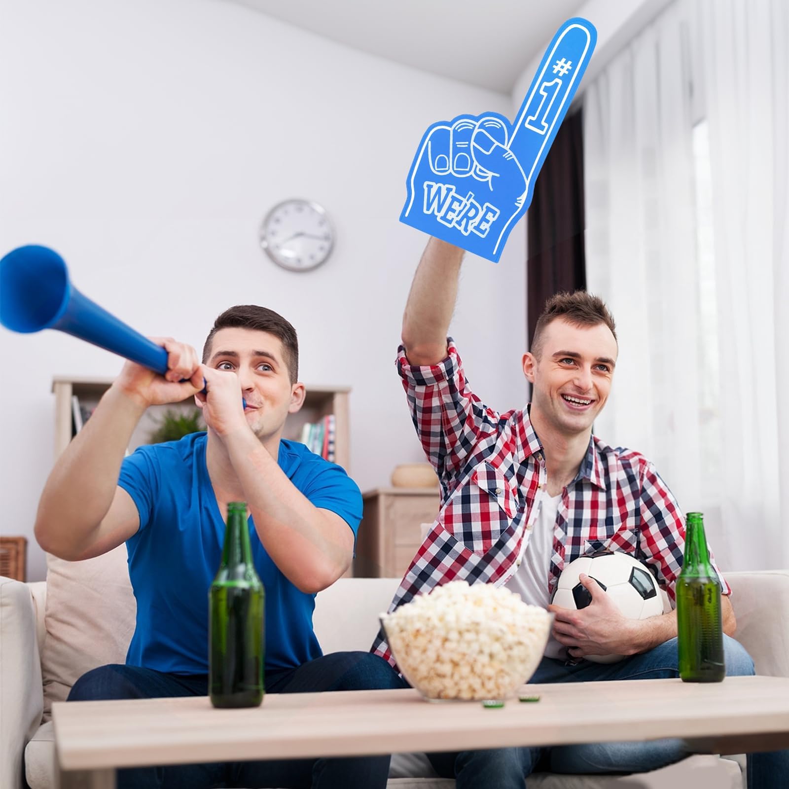 2Pcs Foam Finger Giant Foam Hand Bold Eye-Catching Graphics Durable Material for Fan Accessories Sports Events Sports Party Games (Red & Blue) - Image 3