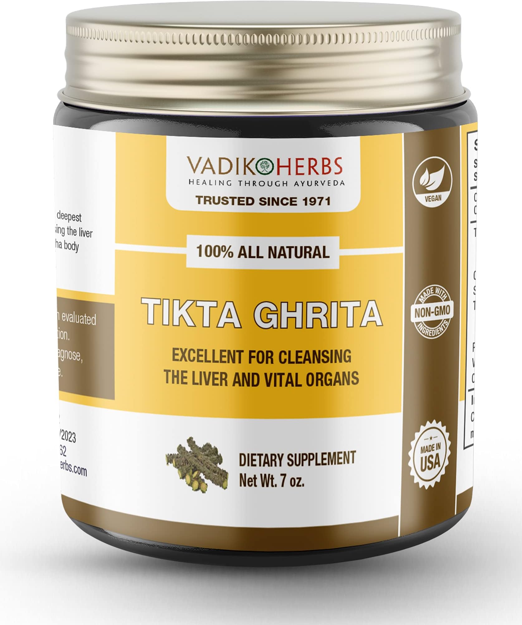 Tikta Ghrita Bitter Ghee (Herbal medicated ghee) ~ Premium potency herb in a natural, fresh ghee base ~ Made in the USA every week