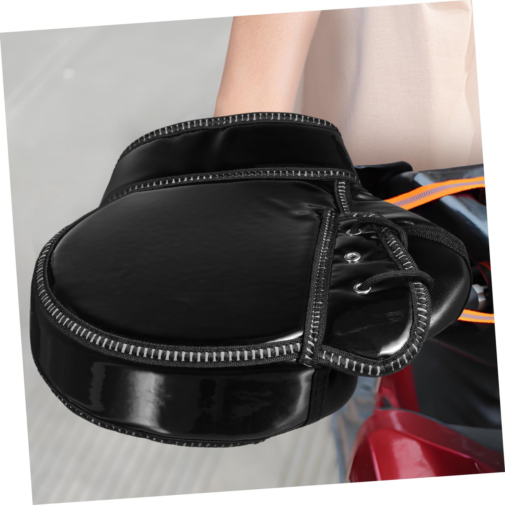 Manopole Moto Invernali 1 Paio Nero Pu Fibra Sintetica | Antivento, Calde e Isolate, Vestibilità, Facili da Pulire, per Rides in Inverno e Freddo