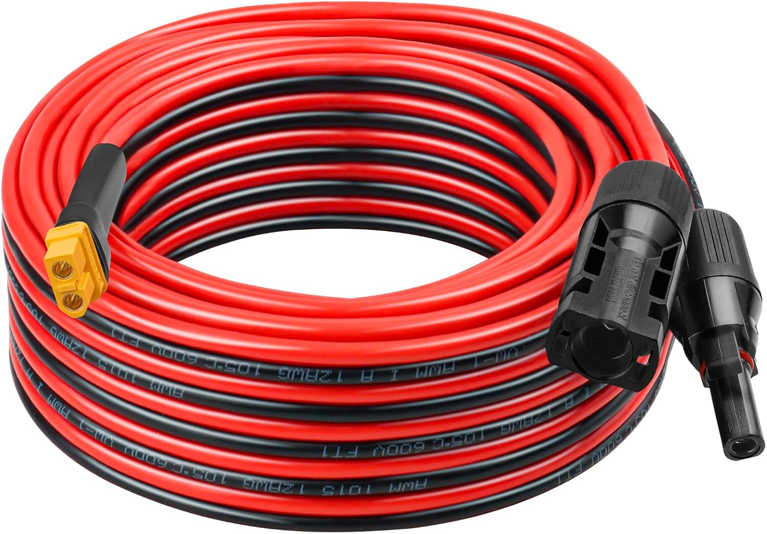 XRDS -RF Solar to XT60 Cable 12 AWG 5FT– Tinned Copper, Heavy-Duty Solar XT60 Female Wire for Solar Panel, Battery, and Power Station, Low Resistance & Heat Resistant