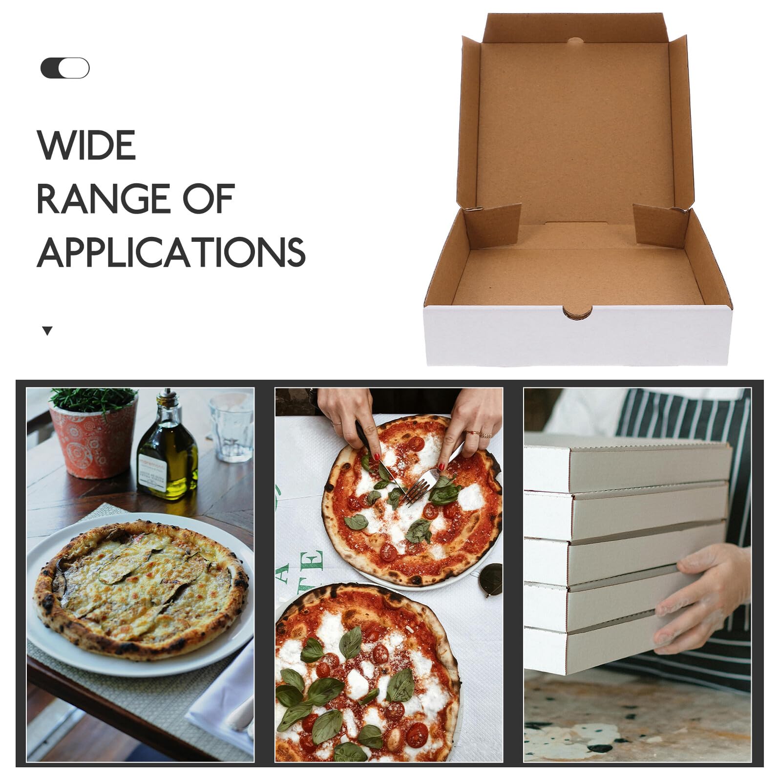 Scatole per Pizza Bianche 30 in Carta Kraft Riciclabile che Protegge Cibo Scatole Ondulate Resistenti da 6 Pollici Confezione da 30 Pezzi per Asporto