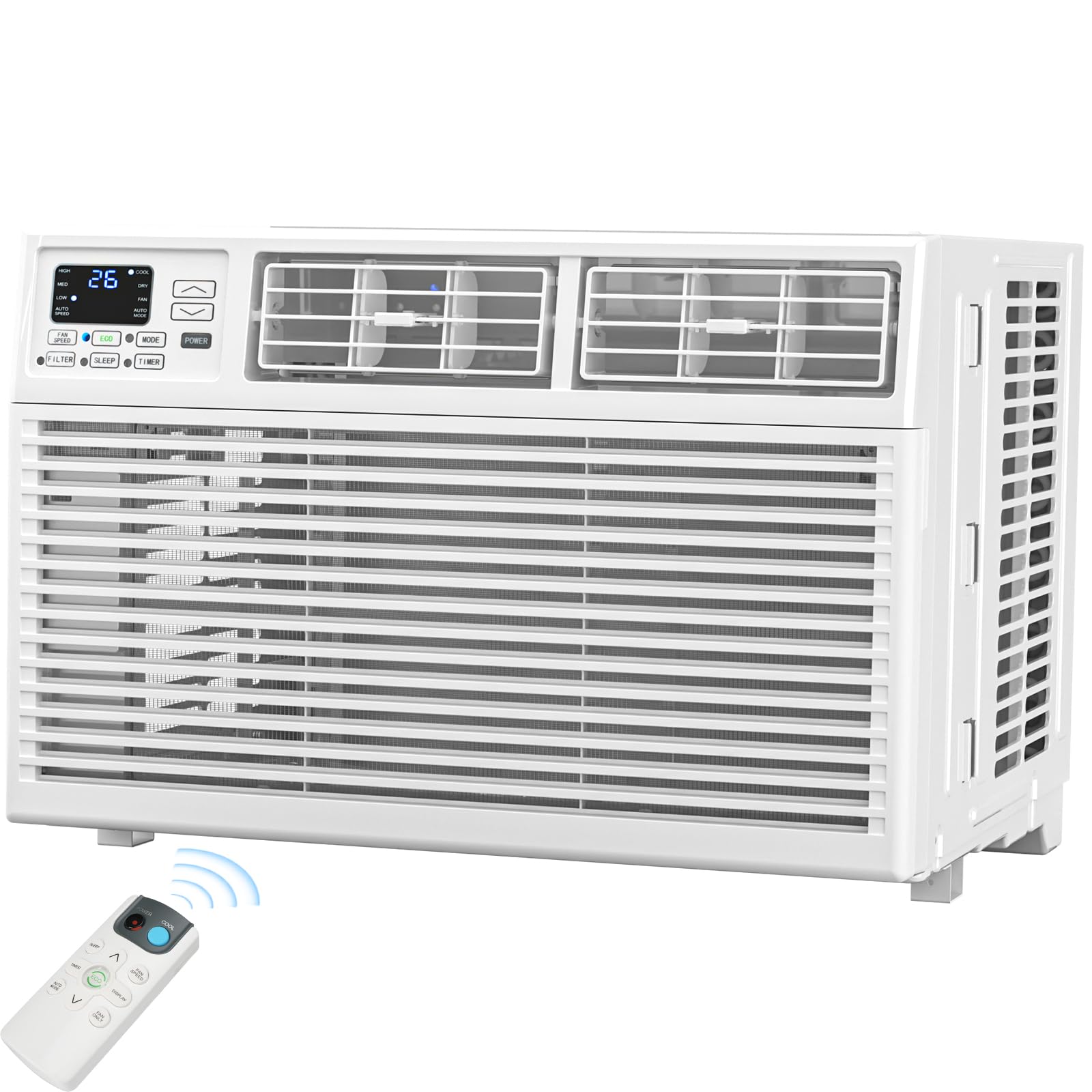 Antarctic Star 6,000 BTU Window Air Conditioner, Window AC Unit, Cools Rooms up to 250 Sq.Ft., 6 in 1 Modes Air Conditioner Window Unit with Remote Control, Easy to Install, Energy Saving, White